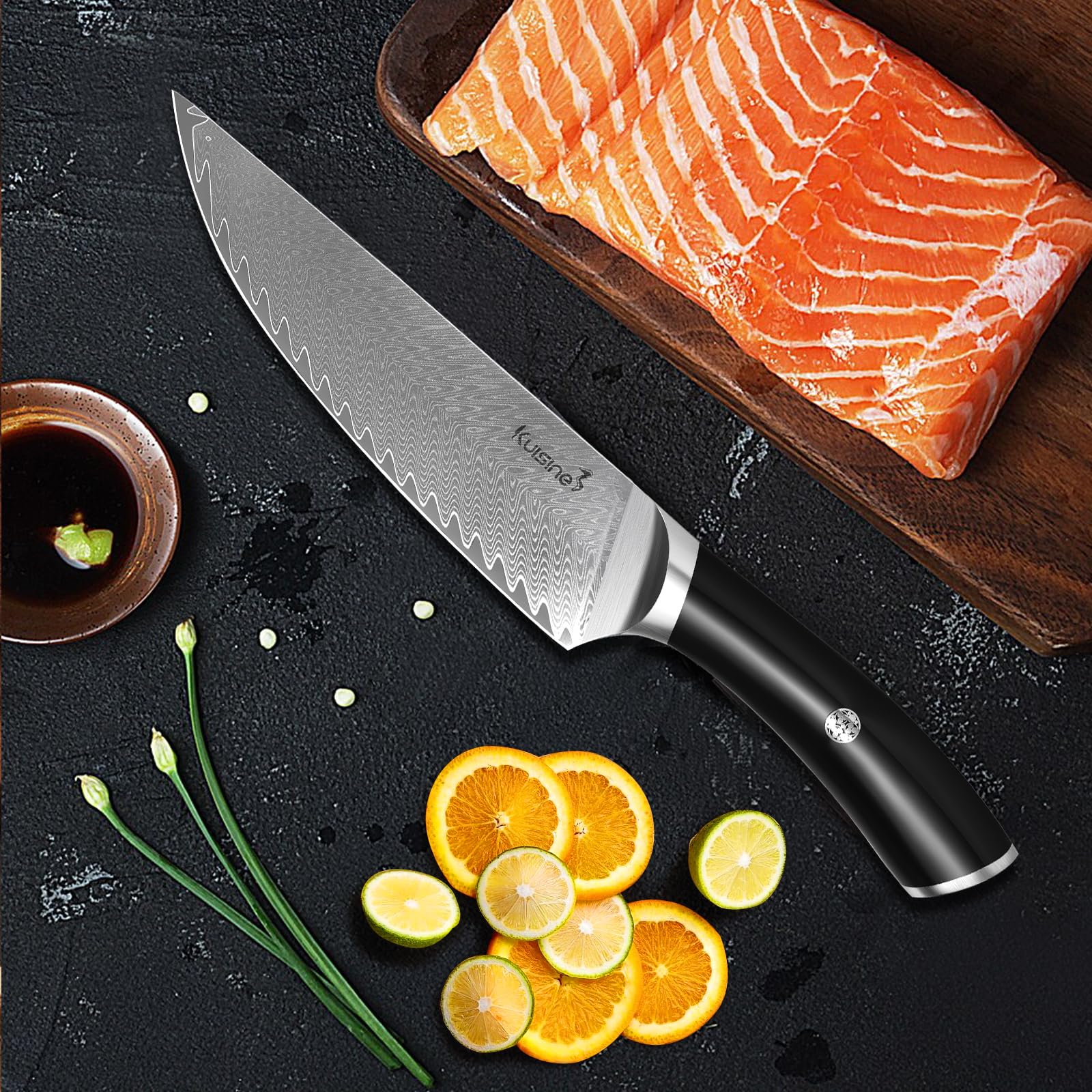 KUISINE 8 Inch Damascus Chef Knife — Amazon image 6