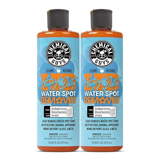 Cera para auto: tipos, calidades, calificaciones y más aquí 3 Chemical Guys Quitamanchas de Agua Resistente, Seguro para Coches, Camiones, Motos, vehículos recreativos, hogar, Oficina y más, 473 ml (Paquete de 2)