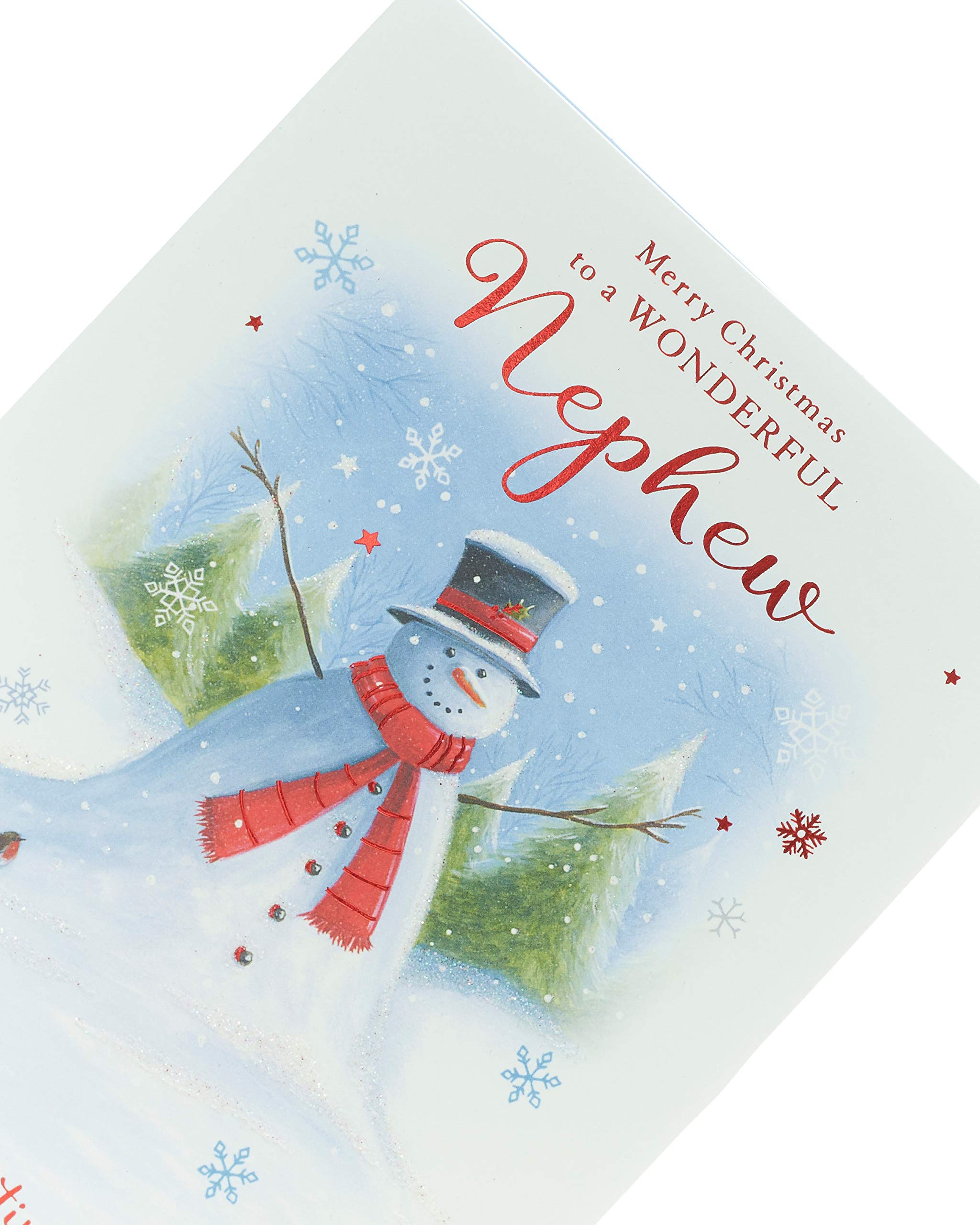Second Ave Schneemann-Weihnachtskarte Für Kinder – Premium-Leinenkarton 350g/m², 210x148 Mm, Mit Umschlag