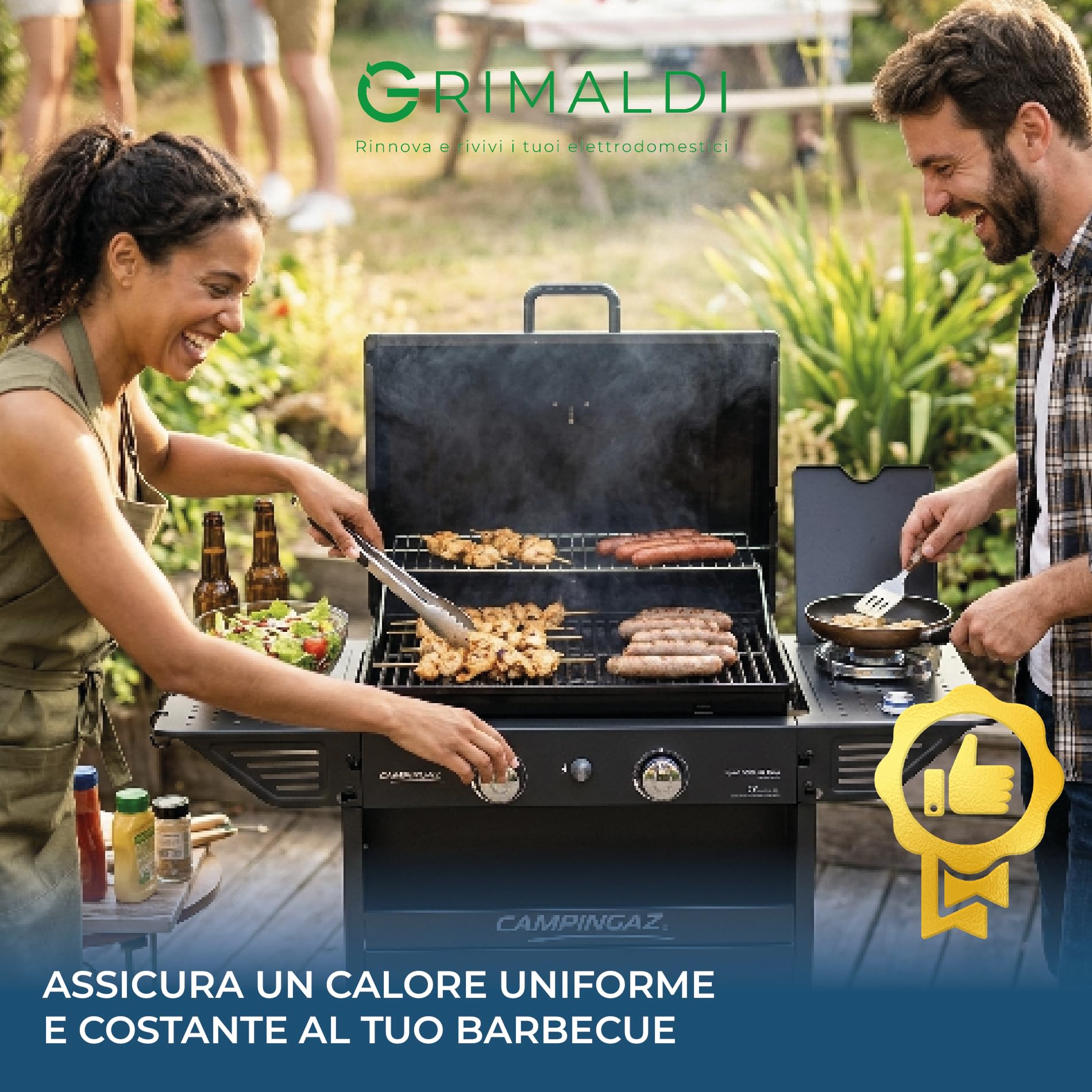 G GRIMALDI 5010004783 Diffusore di Calore Barbecue Compatibile con Campingaz Xpert 200 — Piastra Diffusione Calore BBQ Gas — Ricambio Protezione Bruciatore Barbecue