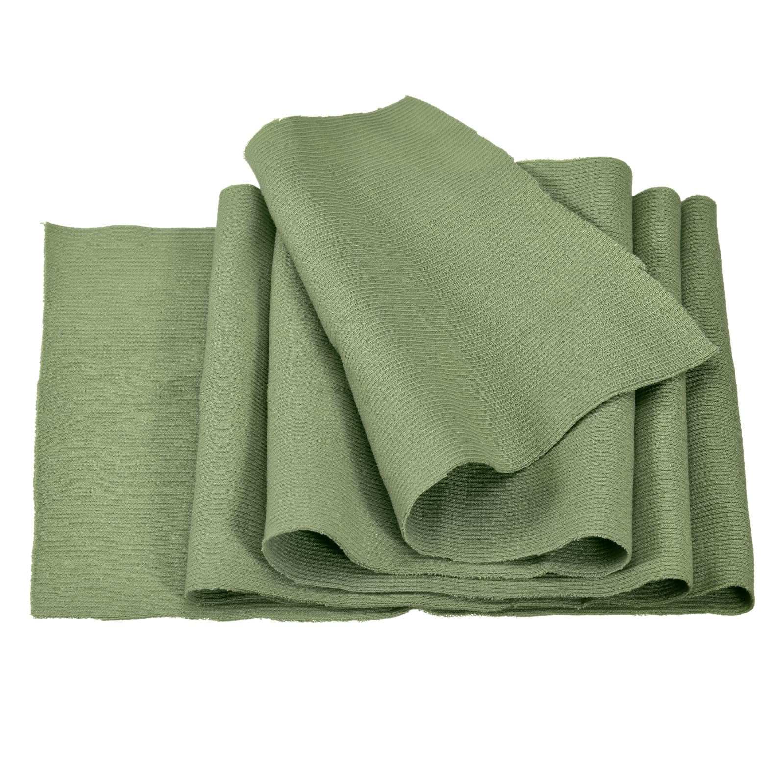 MECCANIXITY 39" Elastic Cuffs Ribbed Trims Cotton Fabric Knit Rib Stretch Tape Cuff Sleeve Waistband for Sewing, 8" Wide Light Green