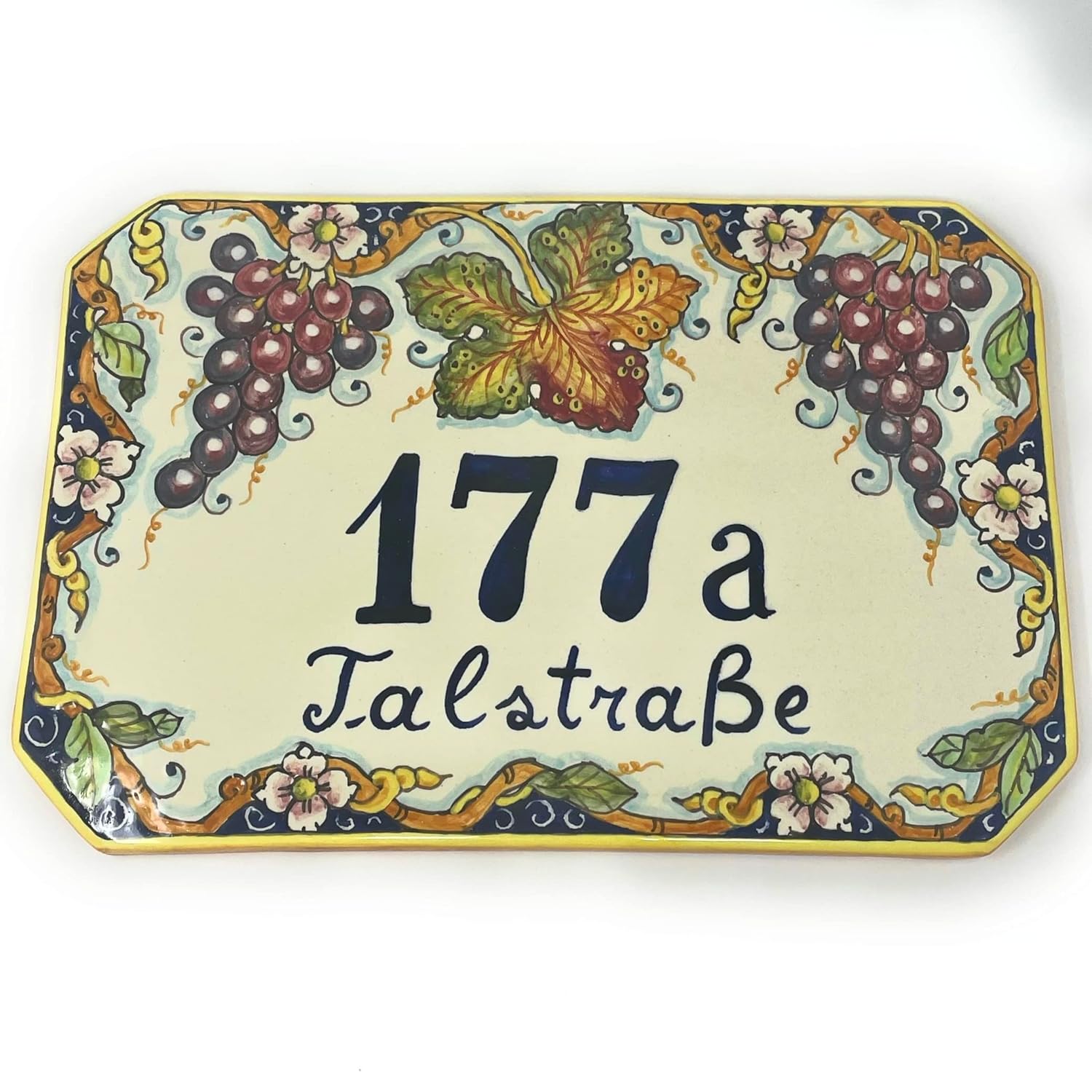 CERAMICHE D'ARTE PARRINI - Italian Ceramic Art Pottery Tile Custom House Number Civic Decorative Hand Painted Made in ITALY Tuscan