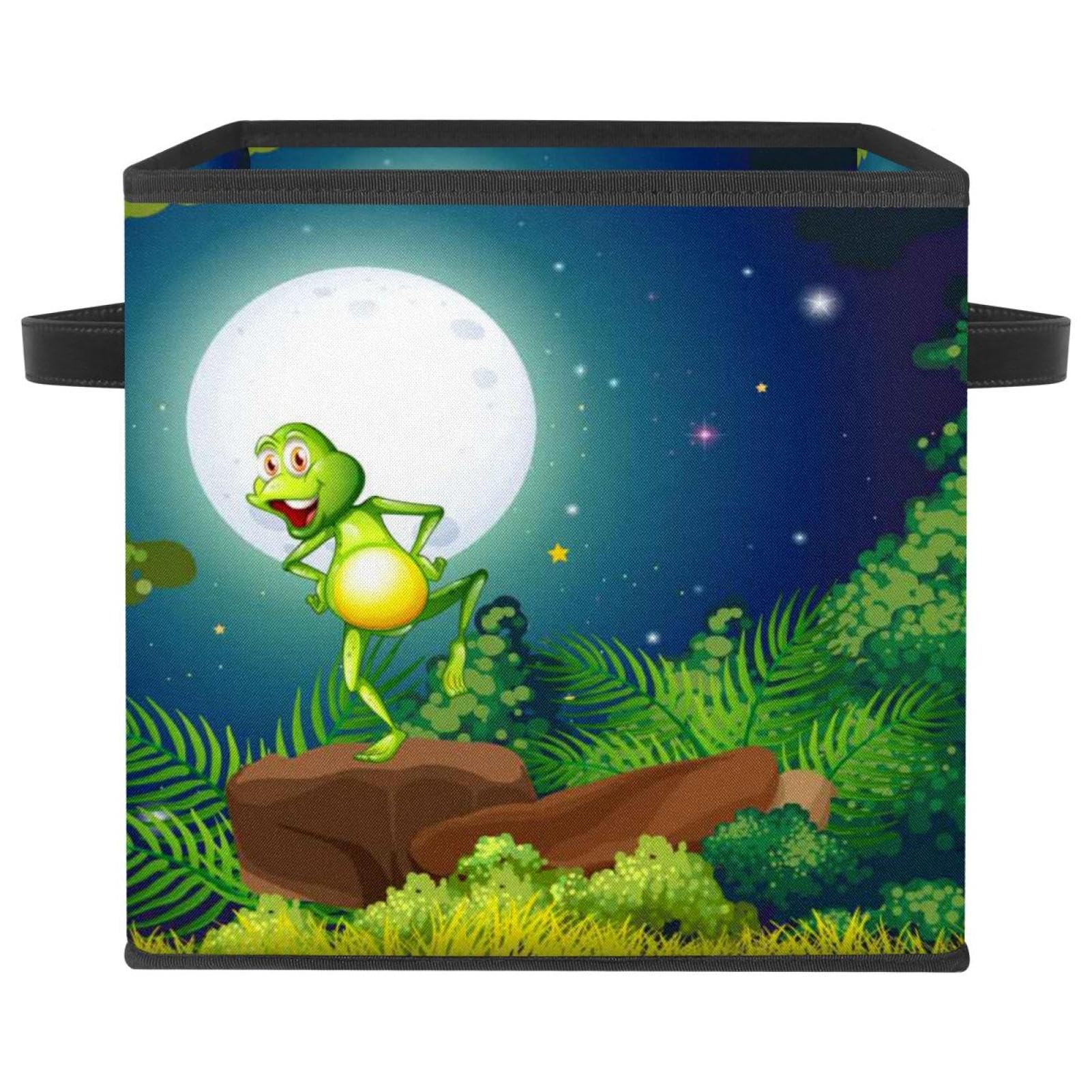 Boîte de rangement pliable tissu cube poignées pour jouet vêtement livre