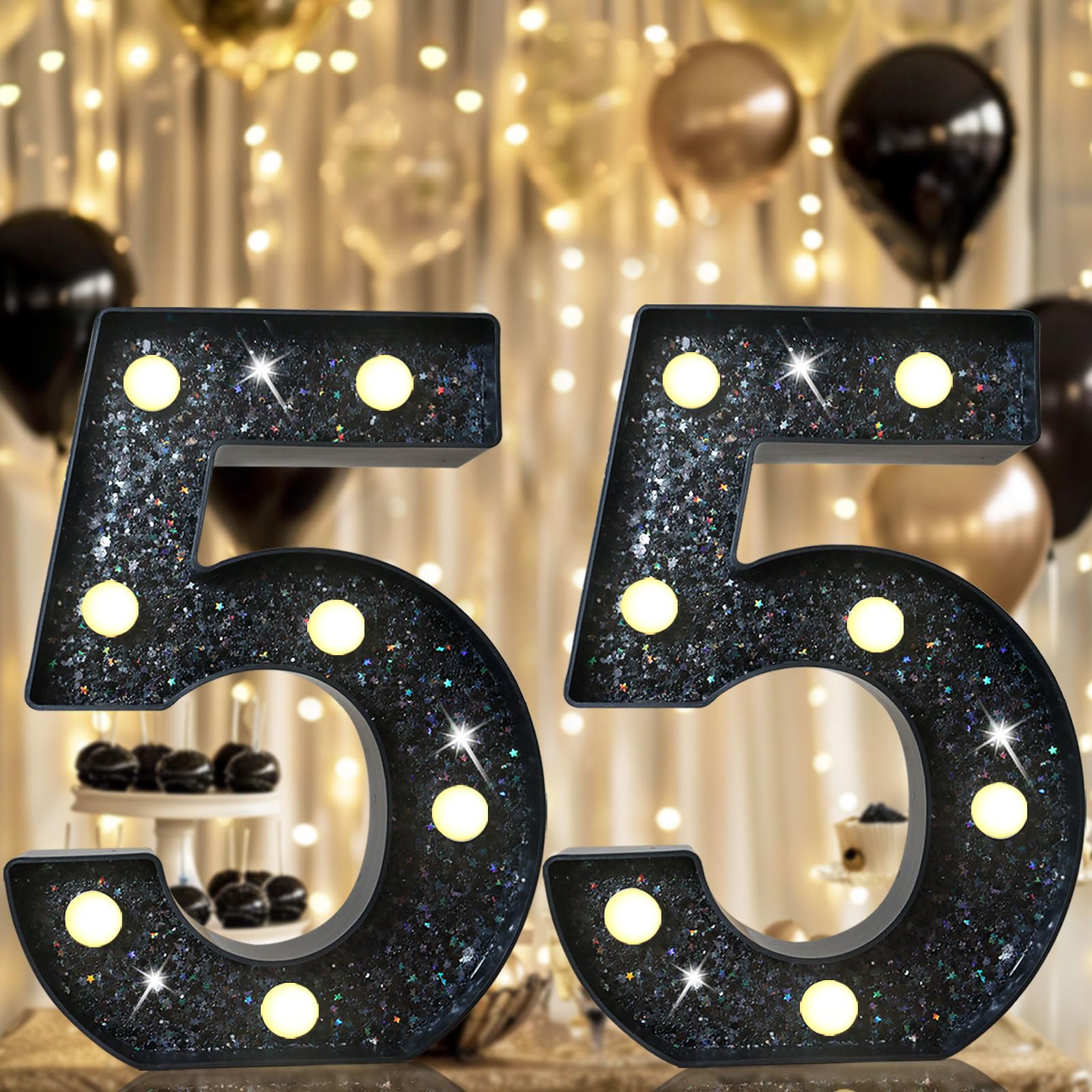 8.8" Decorative LED Light Up Numbers, Marquee Numbers Lights for 7th Birthday Decorations, Lighted Number Sign for Birthday Party Night Lights Wedding Anniversary Home Wall Decor, White Number 7 — view 35