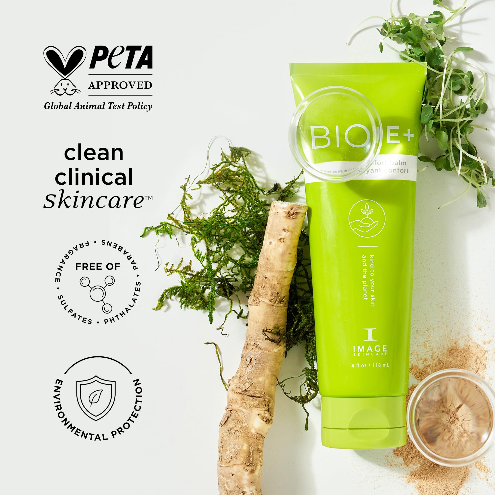 IMAGE Skincare BIOME+ Cleansing Comfort Bálsamo limpiador suave amigable con microbiomas, reduce la pérdida de humedad, 118 ml