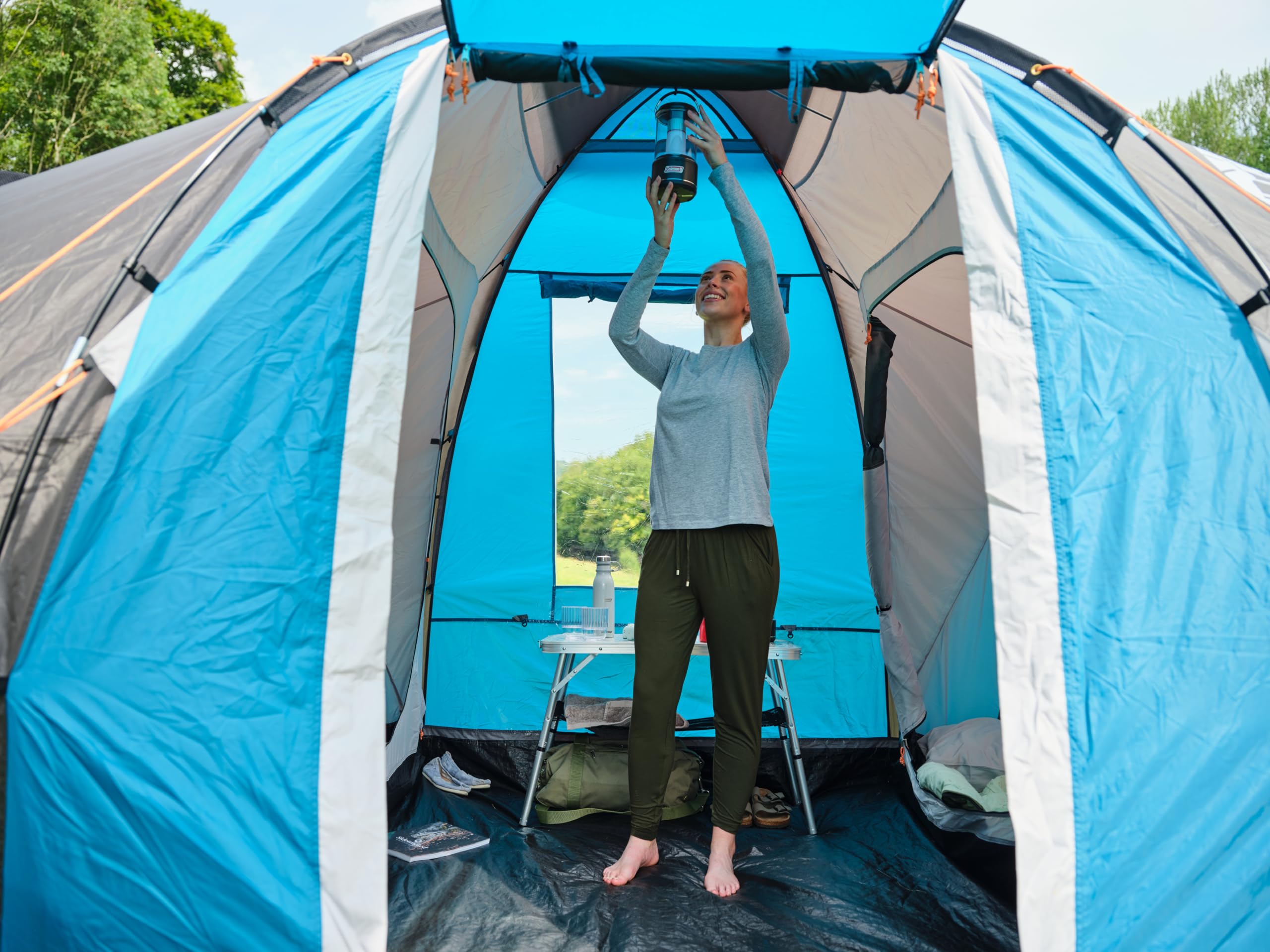 Coleman Spruce Falls 4 Tienda de campaña familiar Vis-a-Vis para 4 personas con 2 dormitorios y sala de estar de tamaño XXL opuestos | Tienda de campaña para 4 personas | Impermeable de 3000 mm |