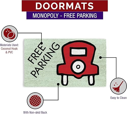Miniatura 4 de Pyramid America Monopoly Free - Tapete de fibra de coco para estacionamiento, 29 x 17 pulgadas, para interiores y exteriores, con parte trasera de