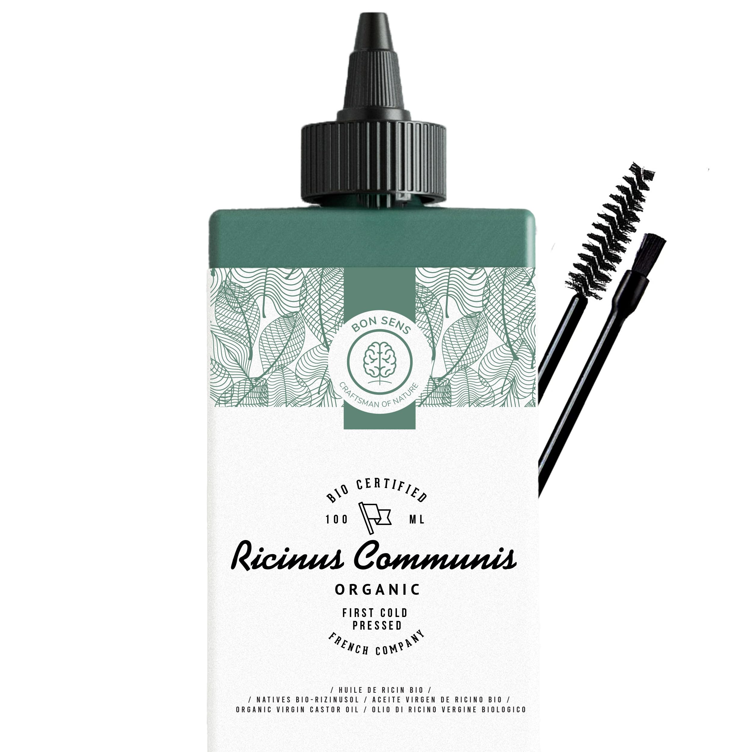 100ml Aceite de Ricino Orgánico, Prensado en Frío, Puro - Estimula y fortalece el crecimiento del cabello, barba, pestañas, cejas, uñas, cutículas y piel