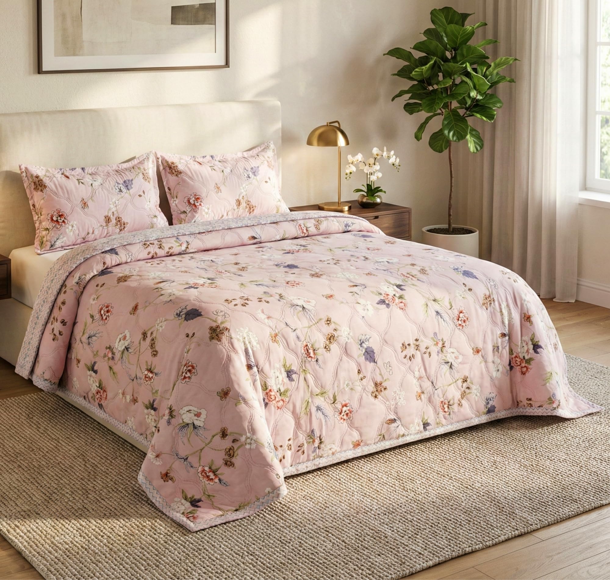 King Size Cotton Quilted Bed Cover - BSB HOME -23