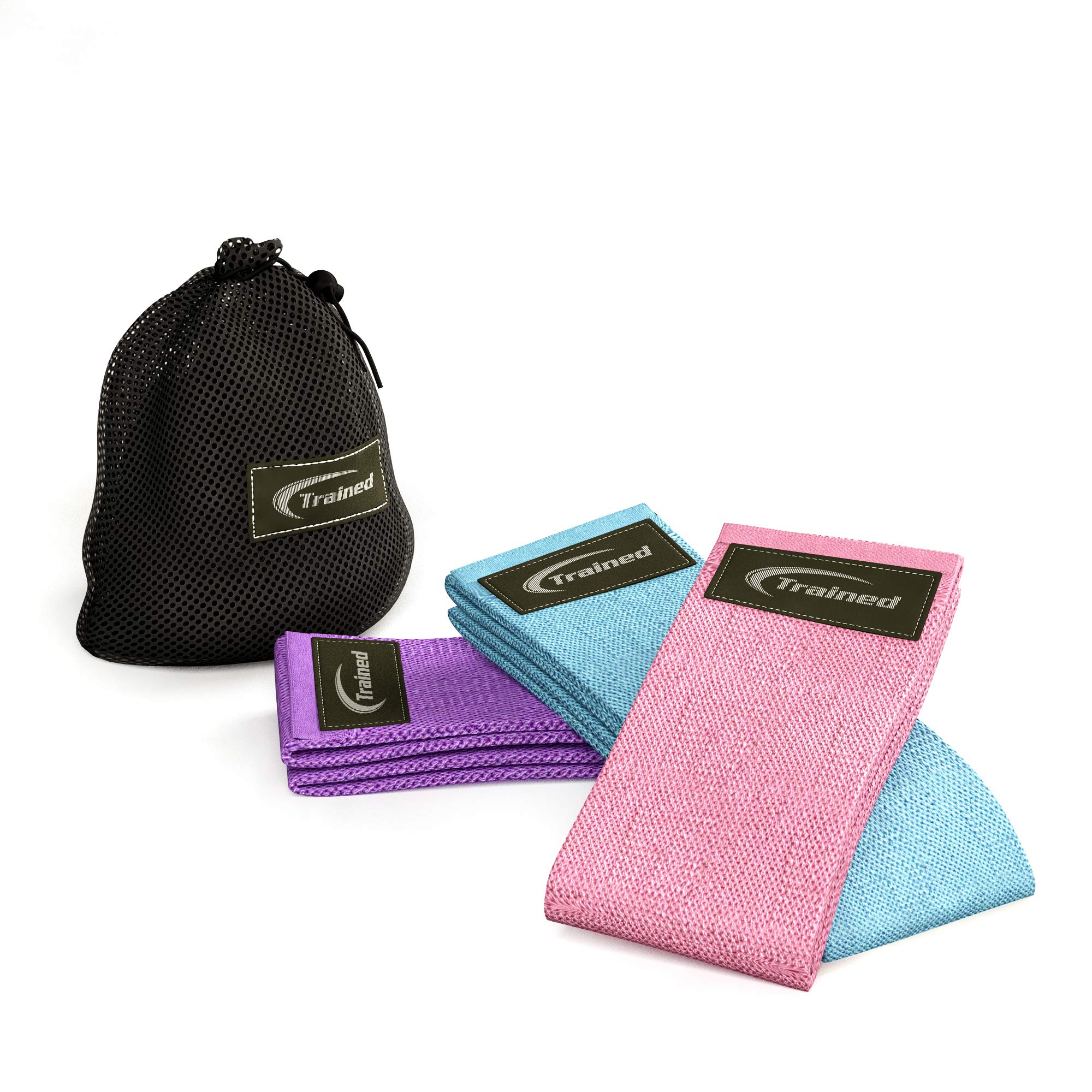 Fabric Booty Bands – Set of 3 Fabric Resistance Bands: Non-Slip, Wide, Durable, Comfy Resistance Bands for Butt, Thighs and Legs. Workout for Core, Booty and Glutes.