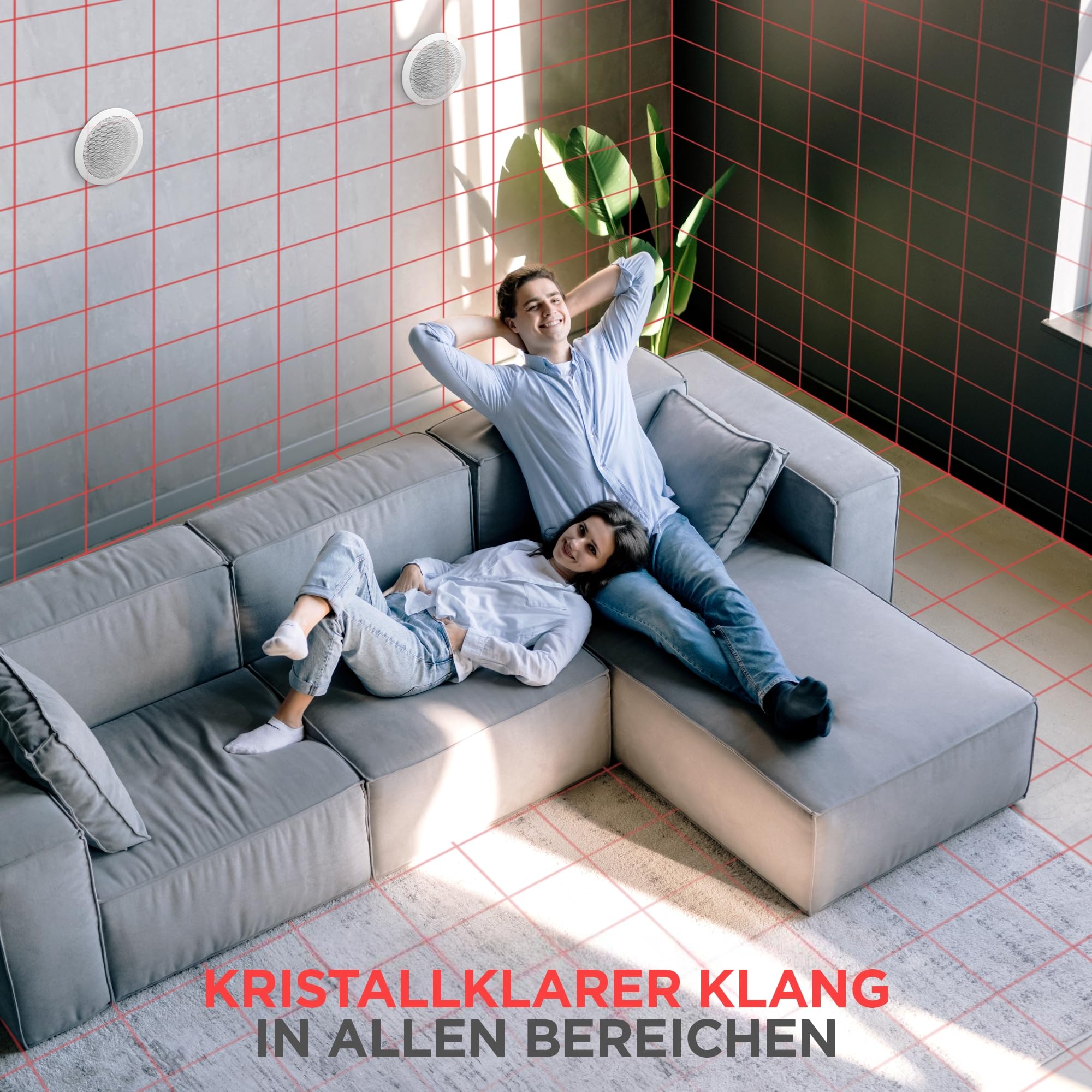 Pyle Deckenlautsprecher, 13cm- 2-Wege Einbaulautsprecher, 150W, Rund, Weiß- Für Decke & Wandmontage, 80 Hz–20 kHz, Flach & Leicht zu Installieren, Ideal für Heimkino & Multiroom