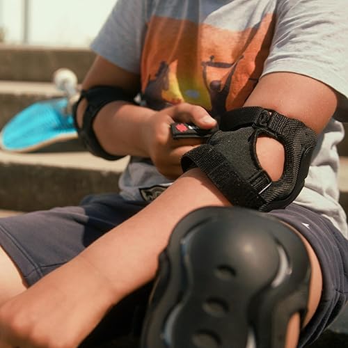 Miniatura 2 de SKATEWIZ Equipo de protección de patinaje para adultos y niños 6 unidades incluye rodilleras, coderas, muñequeras para patinaje sobre ruedas y