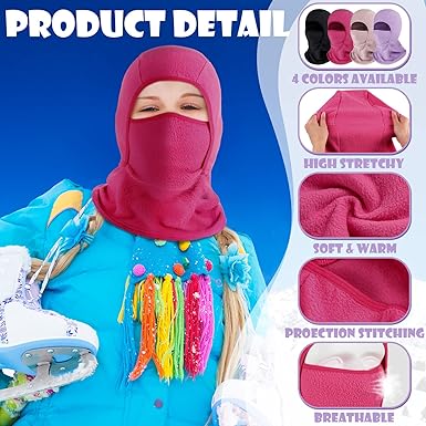 thumbnail image 2 of Kids Balaclava Ski Mask,fleece Face Mask Neck Warmer For Boys Girlswindproof Face Cover For Cold Weather Skiing Cycling 2 of 14