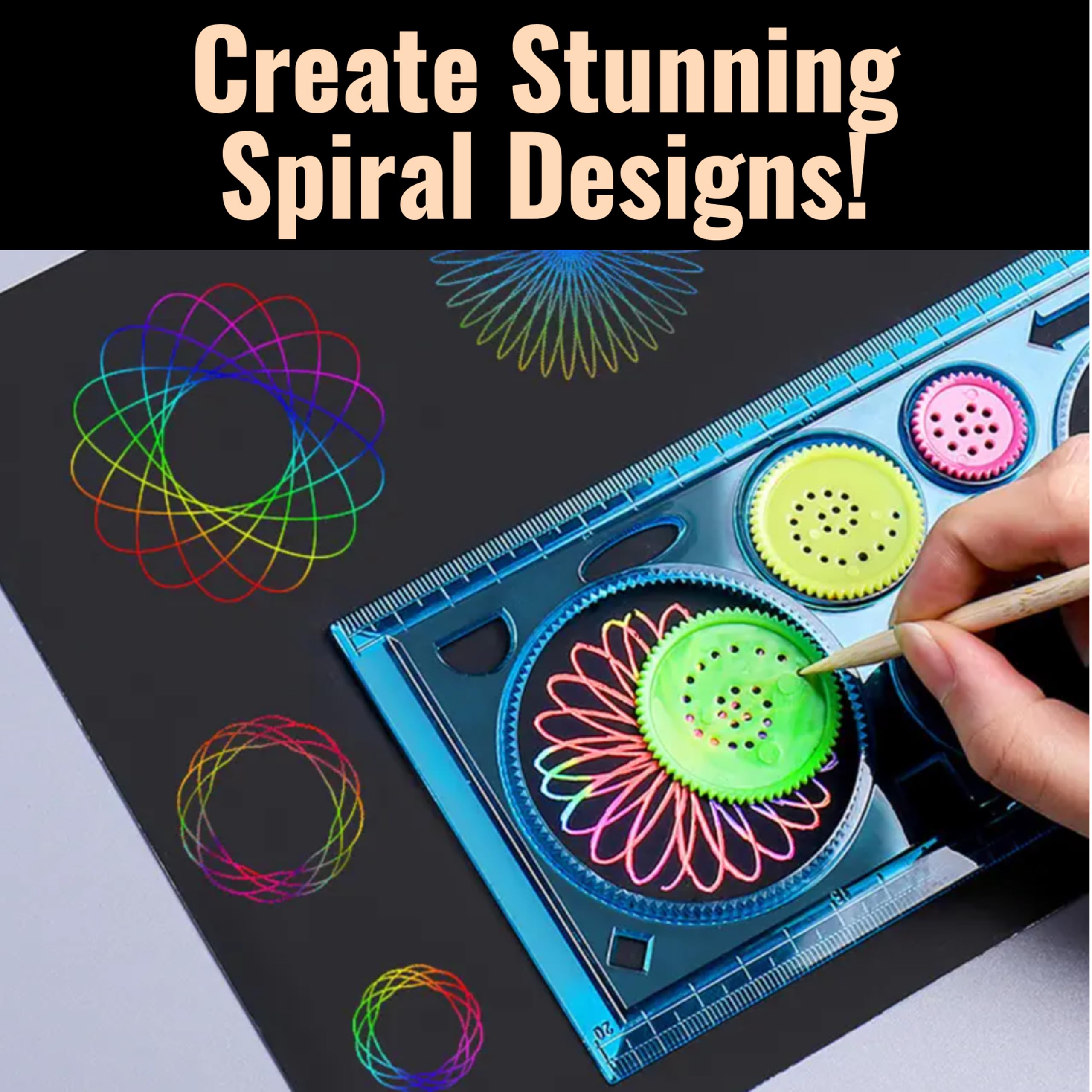 How To Use Spiral Graph Drawing Kits | Spin Art Deluxe Set | (Precision ...