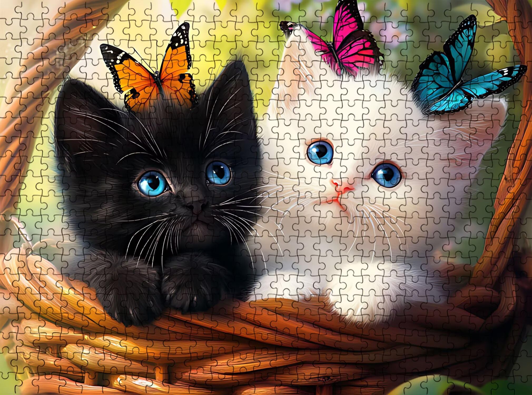 Puzzle 2000 Pezzi Classici, Puzzle gatto In bianco e nero 99 x 70 cm, Gioco Educativo e Antistress in Legno con Poster Incluso, Ttività DIY per Famiglia, Regalo per Appassionati, Decor Parete, f0-682