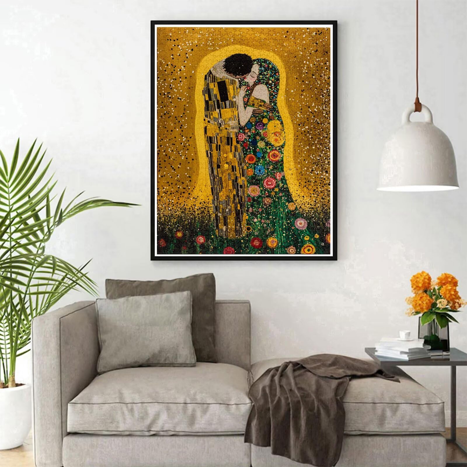 Puzzle 2000 Teile Klimt Puzzle Erwachsene, DIY Groß Puzzelmatten, Holzpuzzle für Erwachsene und Kinder ab 12 Jahren Wooden Jigsaw Paar Geschicklichkeitsspiel für Die Ganze Familie, Geschenke D-756