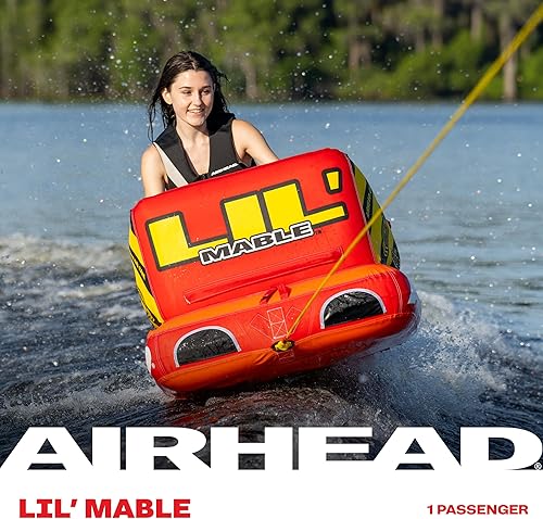 Miniatura 46 de Airhead Tubo inflable remolcable Mable, modelos de 1-4 jinetes, puntos de remolque duales, cubierta completa de nailon, almohadillas de espuma EVA