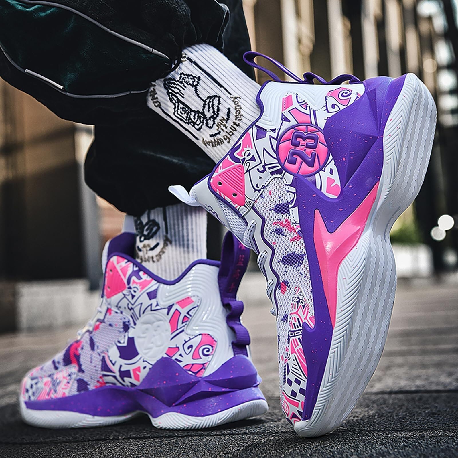 Zapatillas de Baloncesto Unisex de Malla Alta, Transpirables, Antideslizantes, Resistentes al Desgaste y prácticas.
