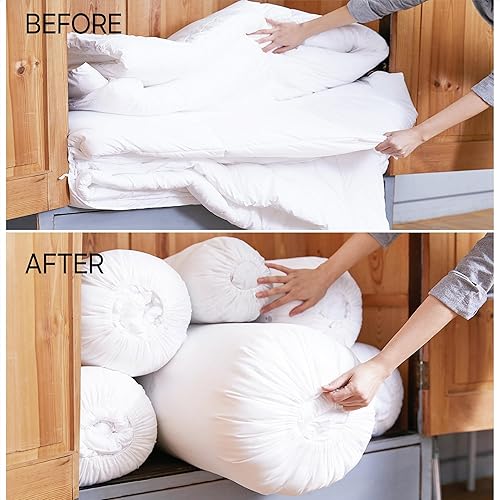 Miniatura 4 de Bolsas de almacenamiento Roll&Stack para edredones, mantas, ropa, armario, organizador de ahorro de espacio debajo de la cama, apilables, a prueba