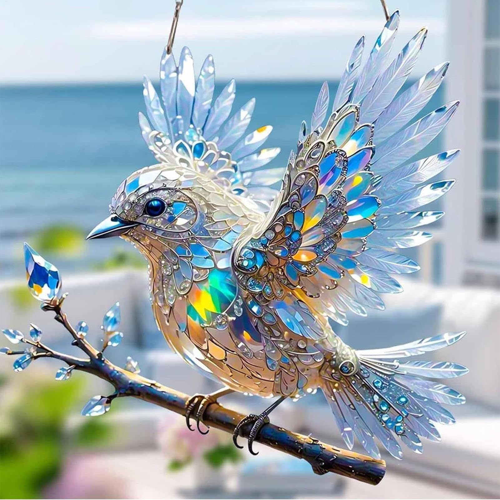Kolibri Kristall Sonnenfänger 63 Mm – Regenbogenmacher Für Fenster, Geschenk Mit Glückssymbol