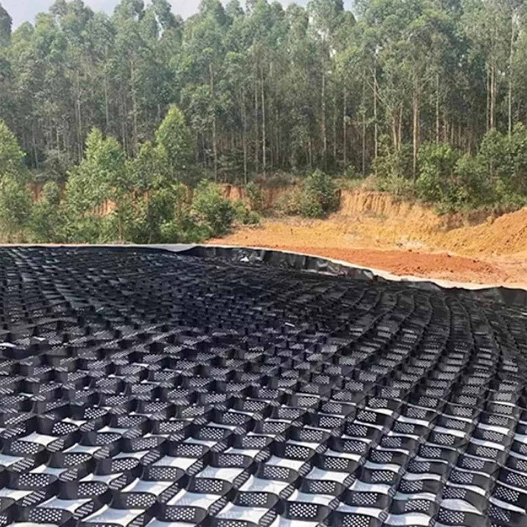 Generico Griglia di Ghiaia in HDPE ad Alta Resistenza per vialetti e marciapiedi, griglia di Terra Geocell Profonda 2", Supporta 1800 libbre/Piede Quadrato, Soluzione Durevole per vialetti 2x10 m (6,