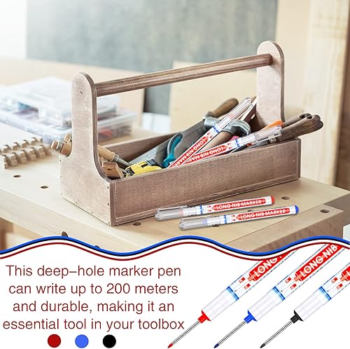 Miniatura 7 de Rotuladores multiusos de agujero profundo, marcador de nariz larga, agujero de perforación profundo, punta larga, impermeable, carpintería mecánica,