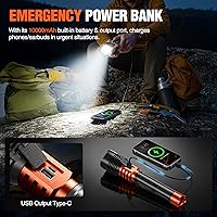 Vista 7 de Wdtpro Linternas LED Recargables de Alto Lúmenes, Linterna Recargable Súper Brillante de 90,000LM con Pantalla LCD, 5 Modos e Impermeable Potente