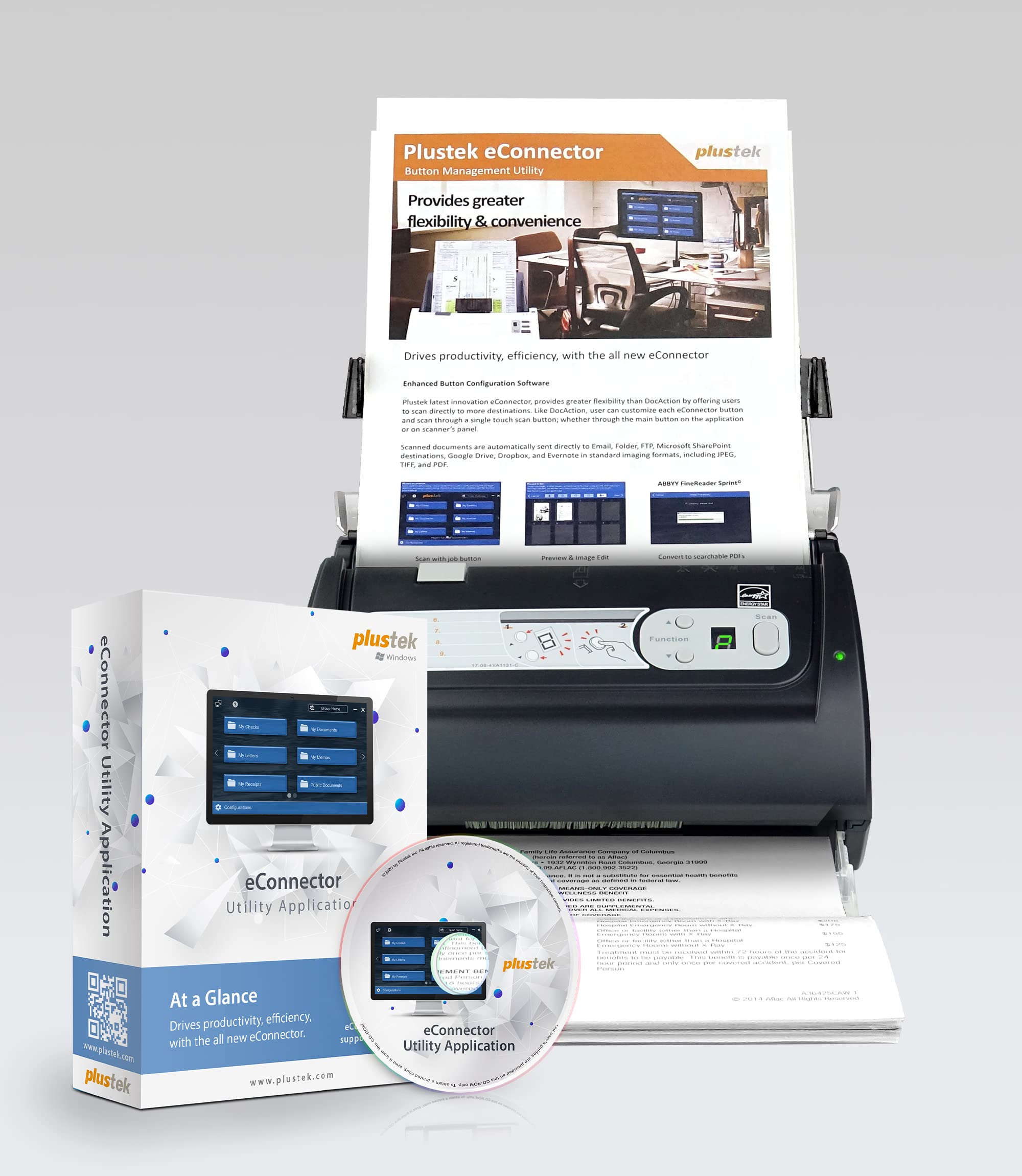 Buy Plustek PSD300 Plus Document Scanner with ADF, Directly scan to