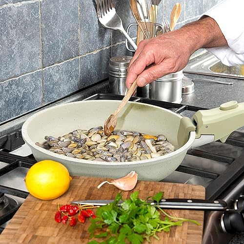 Miniatura 7 de Juego de utensilios de cocina antiadherentes de 7 piezas, ollas, sartenes, revestimiento antiadherente, incluye sartenes, ollas, sartén, etc., juego