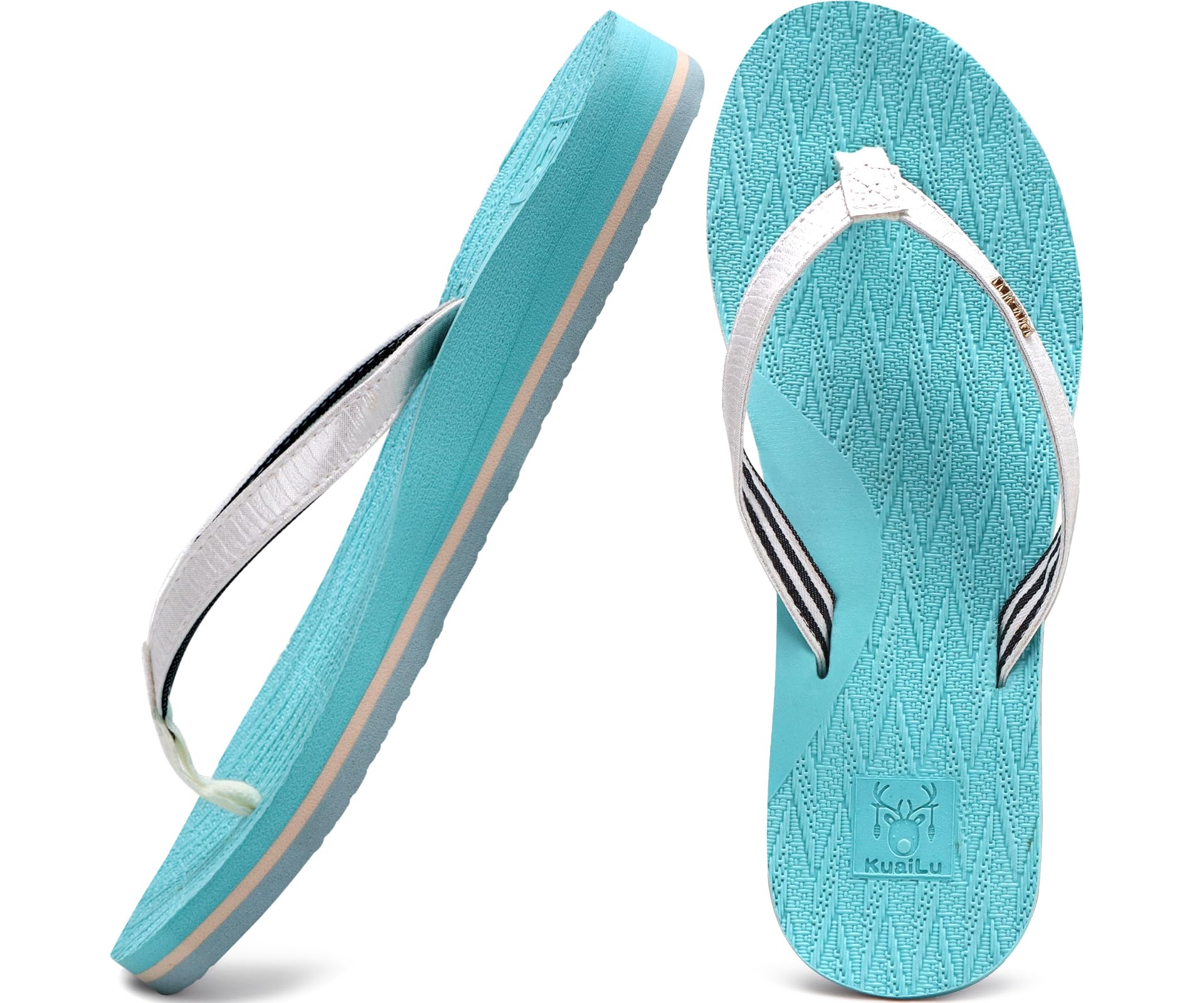 Kuailuwomens Fashion Flip Flops Ladies Lightweight Summer Beach