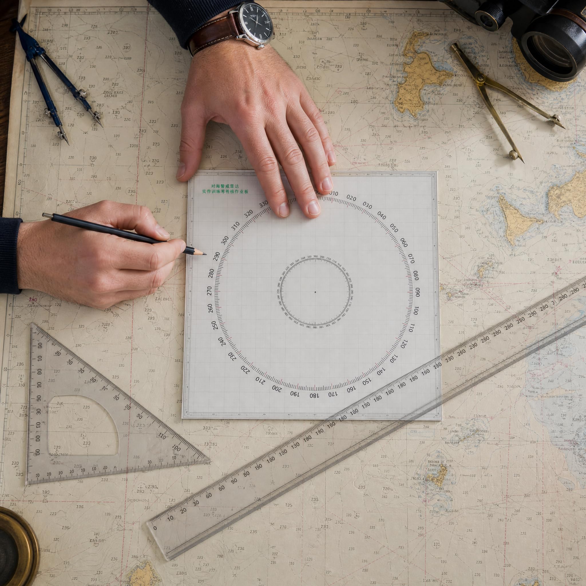 Ensemble Règles Navigation Traçage, Grande règle circulaire