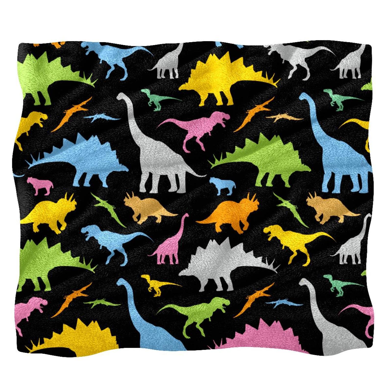 Couverture polaire dinosaures anti-froid pour lit et canapé
