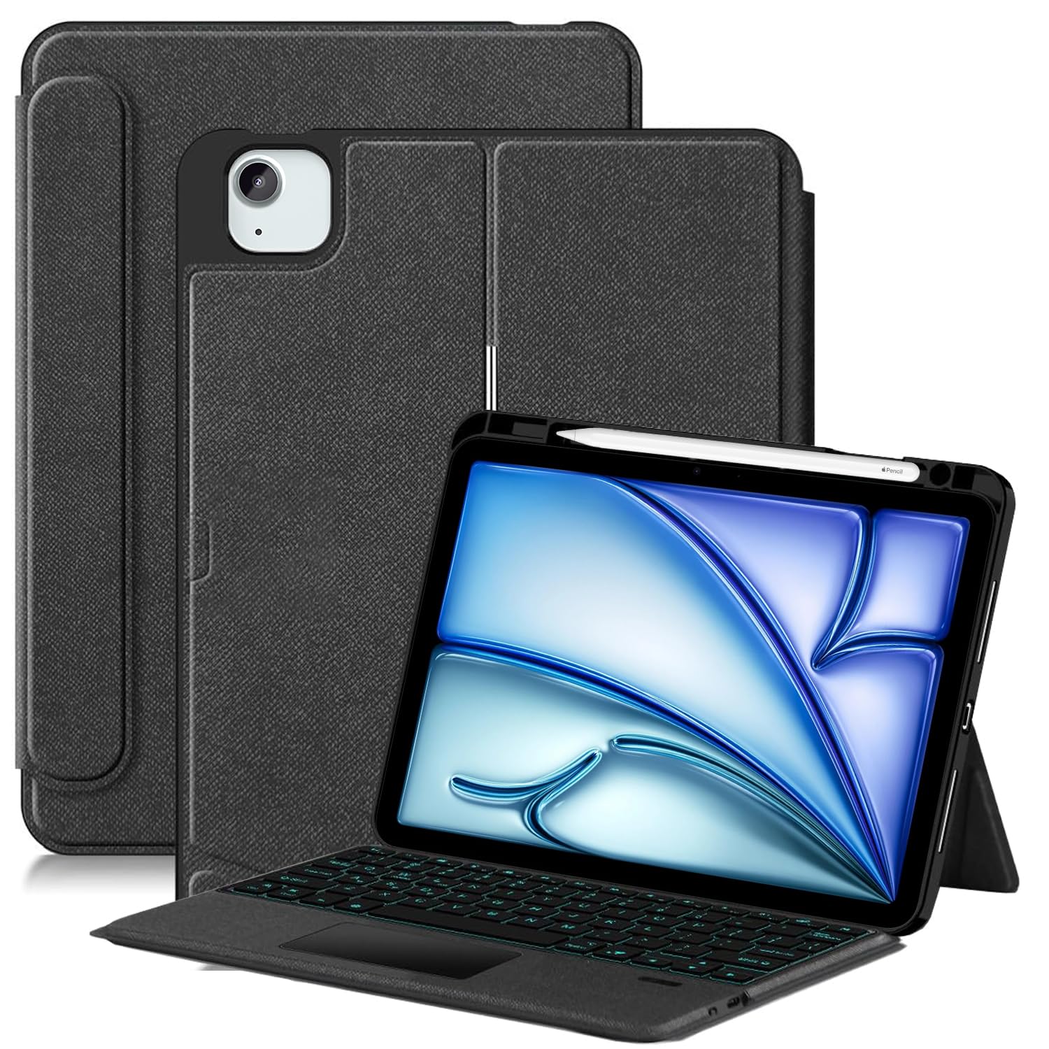 ProElite Wireless Bluetooth TouchPad Keyboard Case for Apple iPad Air 13 2024 & iPad pro 12.9 5th/6th Gen, Detachable TouchPad Keyboard with Apple Pencil Holder & Built-in 7-Colors Backlit, Black (B0D8TD8WXB) Amazon Price History, Amazon Price Tracker
