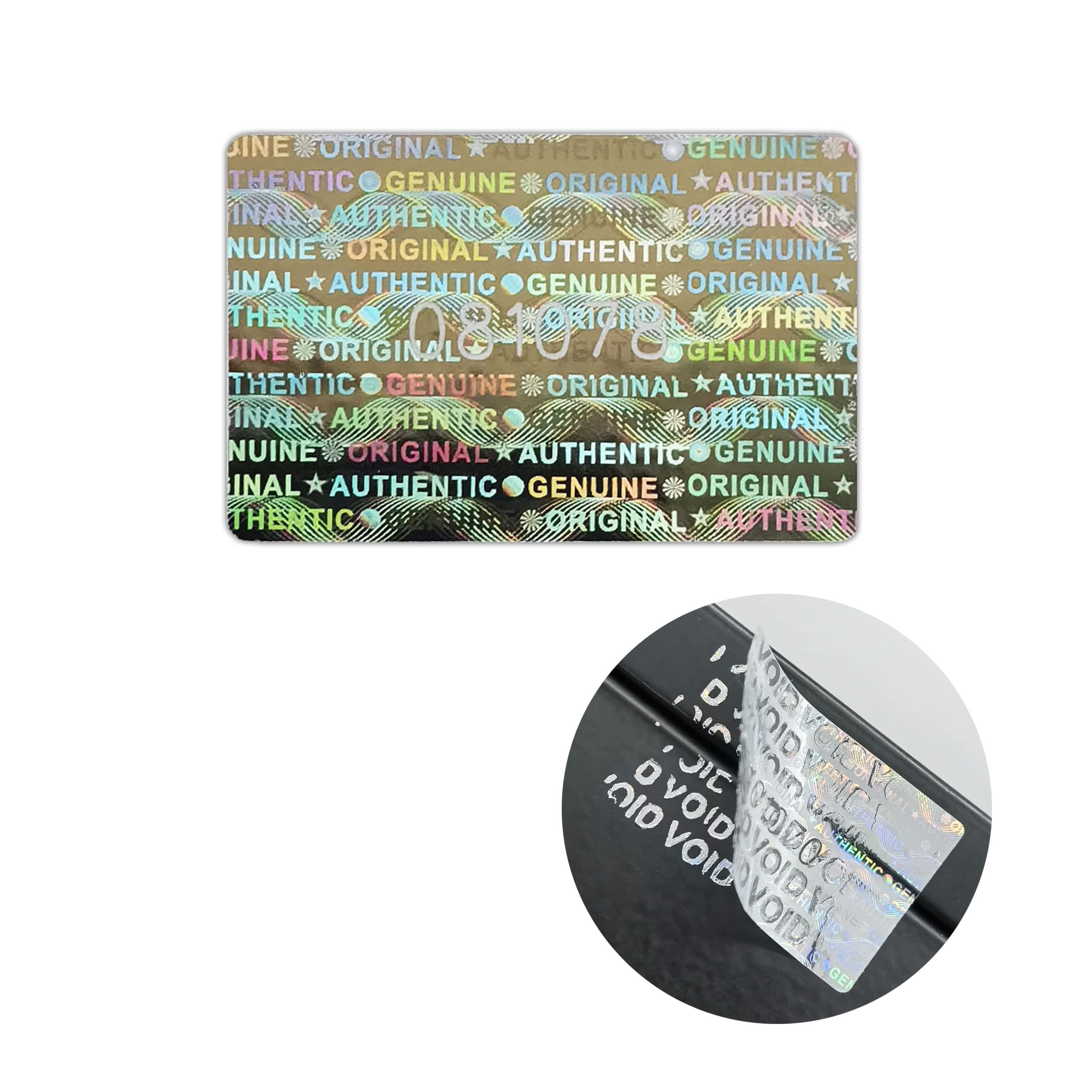 1.18X0.79 inch Silver High Security Tamper Evident Seal Warranty Void Original Genuine Authentic Hologram Labels/Stickers w/Unique Sequential Serial Numbering Tamper Proof Stickers（300）