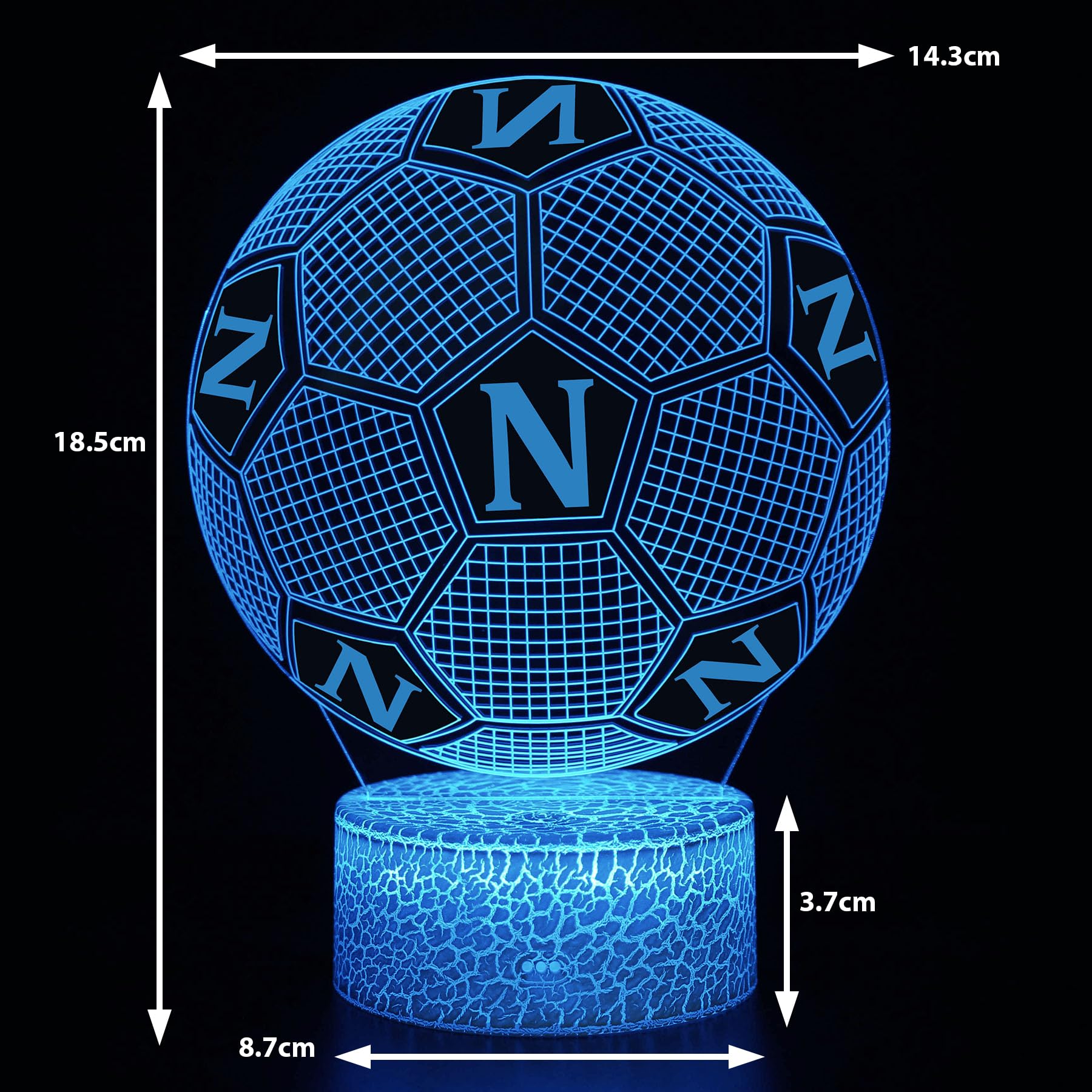 Lampada Notturna A Forma Di Pallone Da Calcio Magiclux - 16 Colori, Telecomando | Regalo Per Tifosi - Foto 6