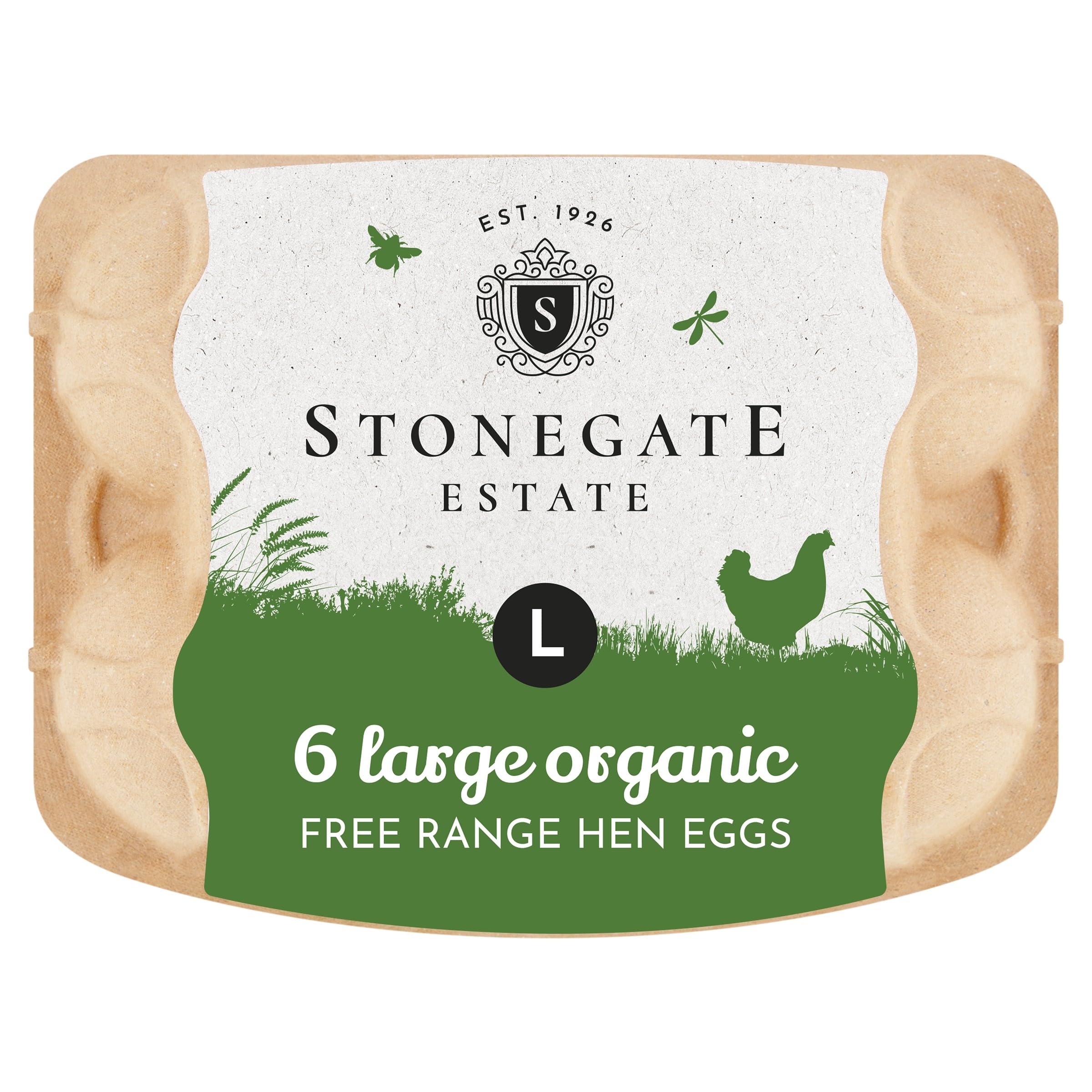 Stonegate Organic Large Free Range Eggs, 6 pack