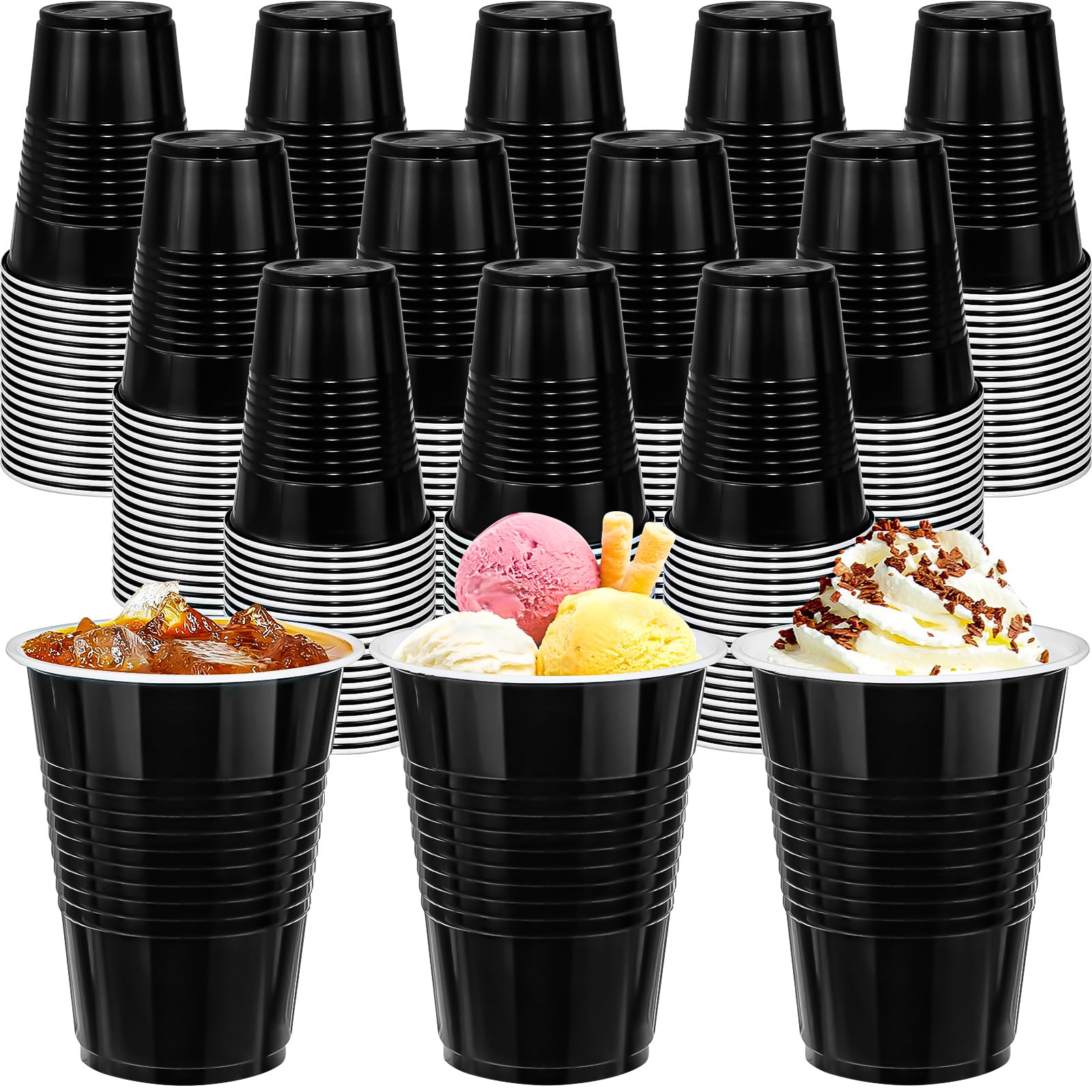 HFZCV 120Pcs 16 Oz Plastic Cups, Heavy Duty Drinking Cups for Party Wedding Birthday Family Thanksgiving Christmas Graduation Celebration