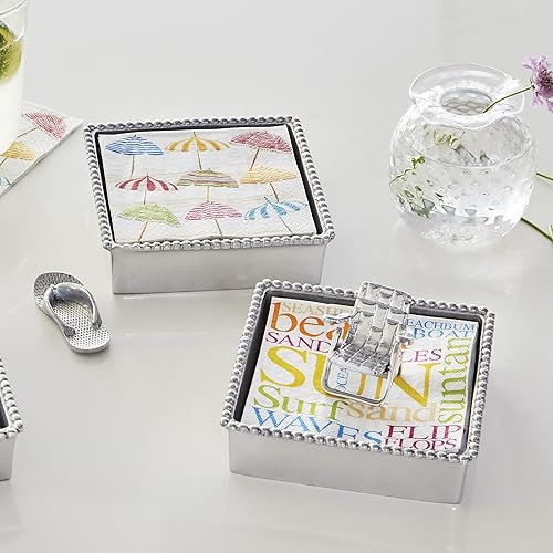 Miniatura 2 de Mariposa Servilletero con cuentas para silla de playa, tamaño único, plateado
