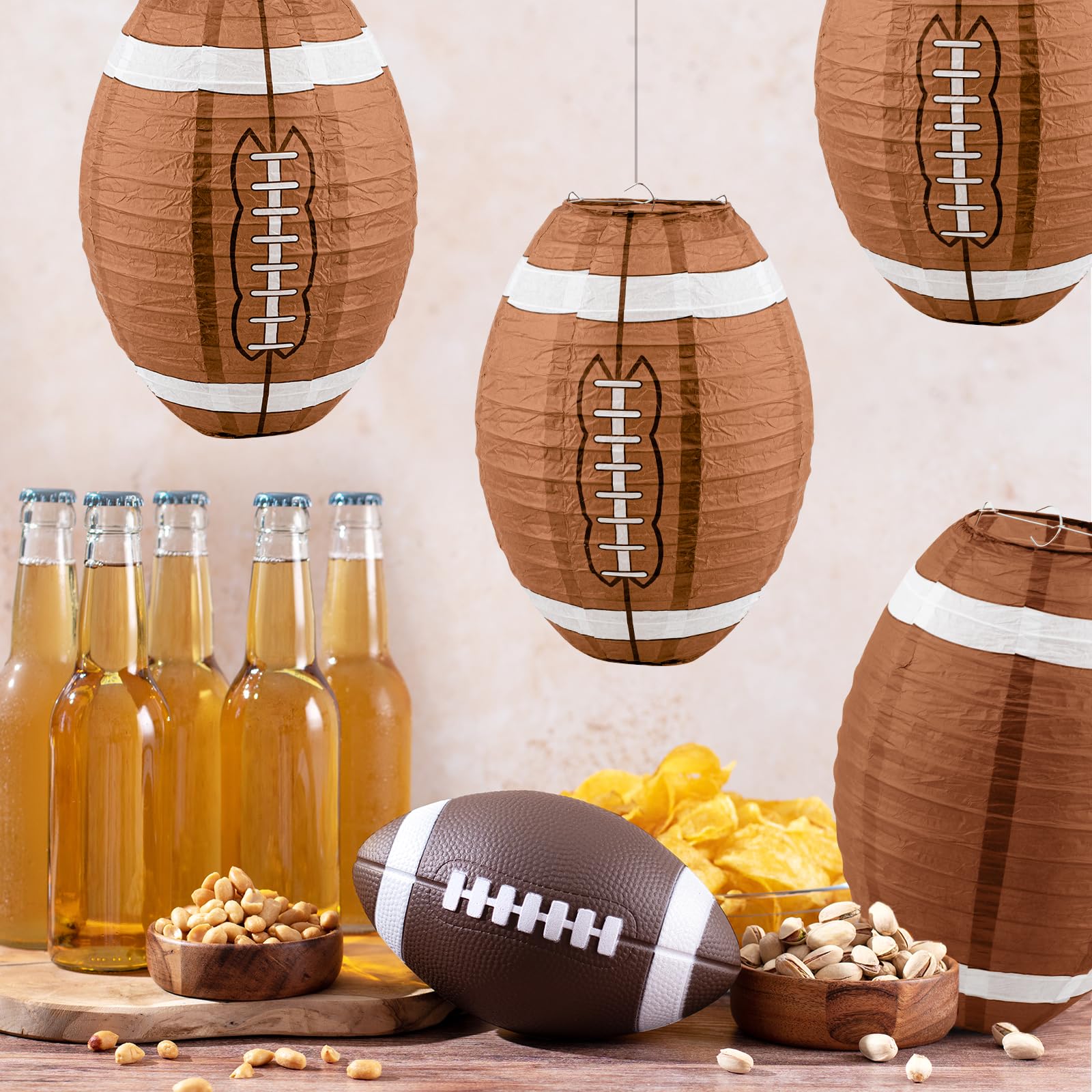 20 PCS Football Paper Lanterns - 12 Inch Hanging Decor For Super Bowl, Sports Parties, Birthday - View #11
