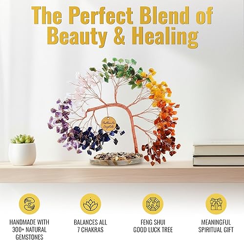 Miniatura 6 de Árbol de la vida de 7 chakras de cristal ANAYA AGATE  Árboles Bonsái de piedras preciosas curativas hechas a mano para decoración del hogar y la