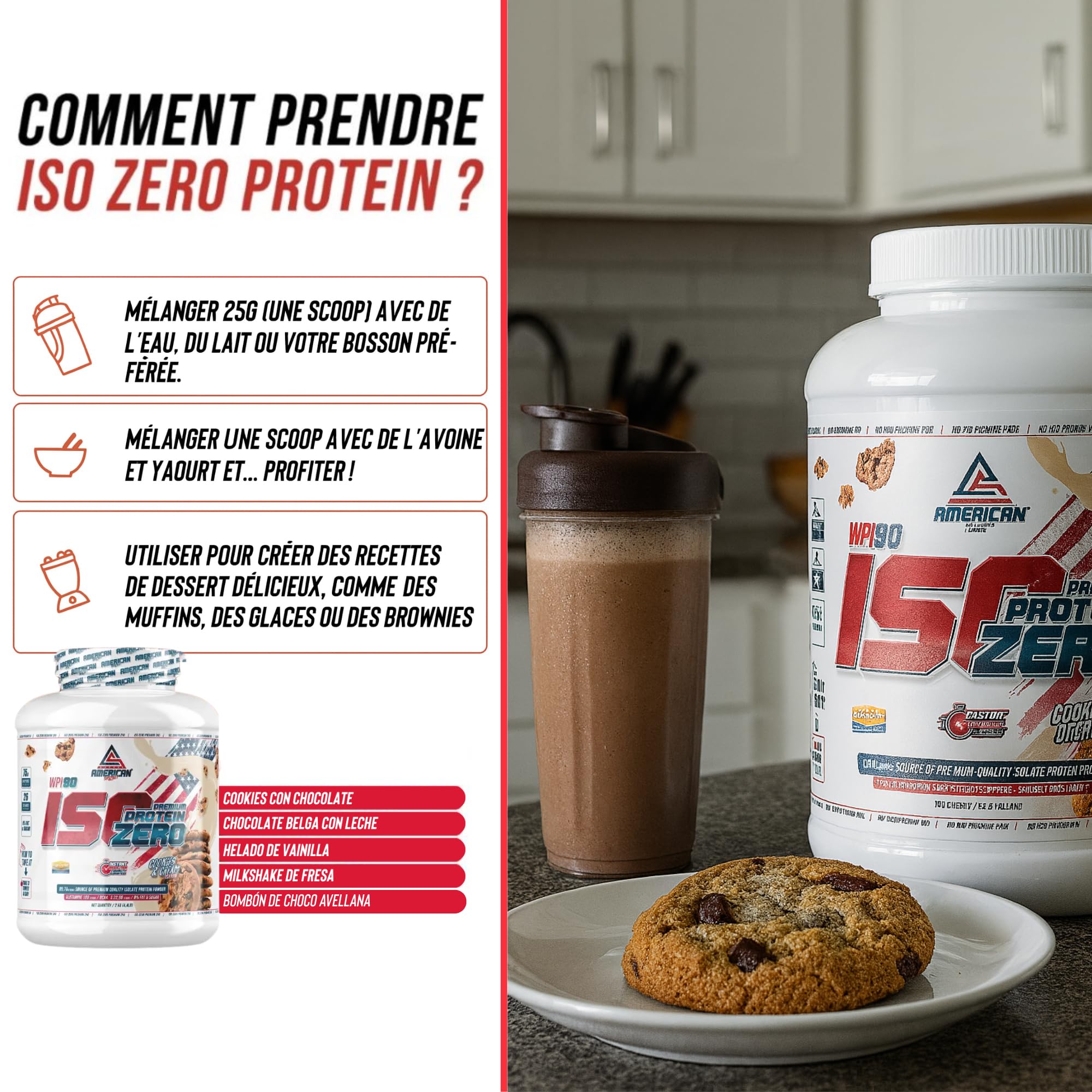 Premium Iso Zero | Protéine de lactosérum | Aide à augmenter votre masse musculaire | Faible en glucides | 0% Sucres (2 kg, Bonbon Choco-Noisette)