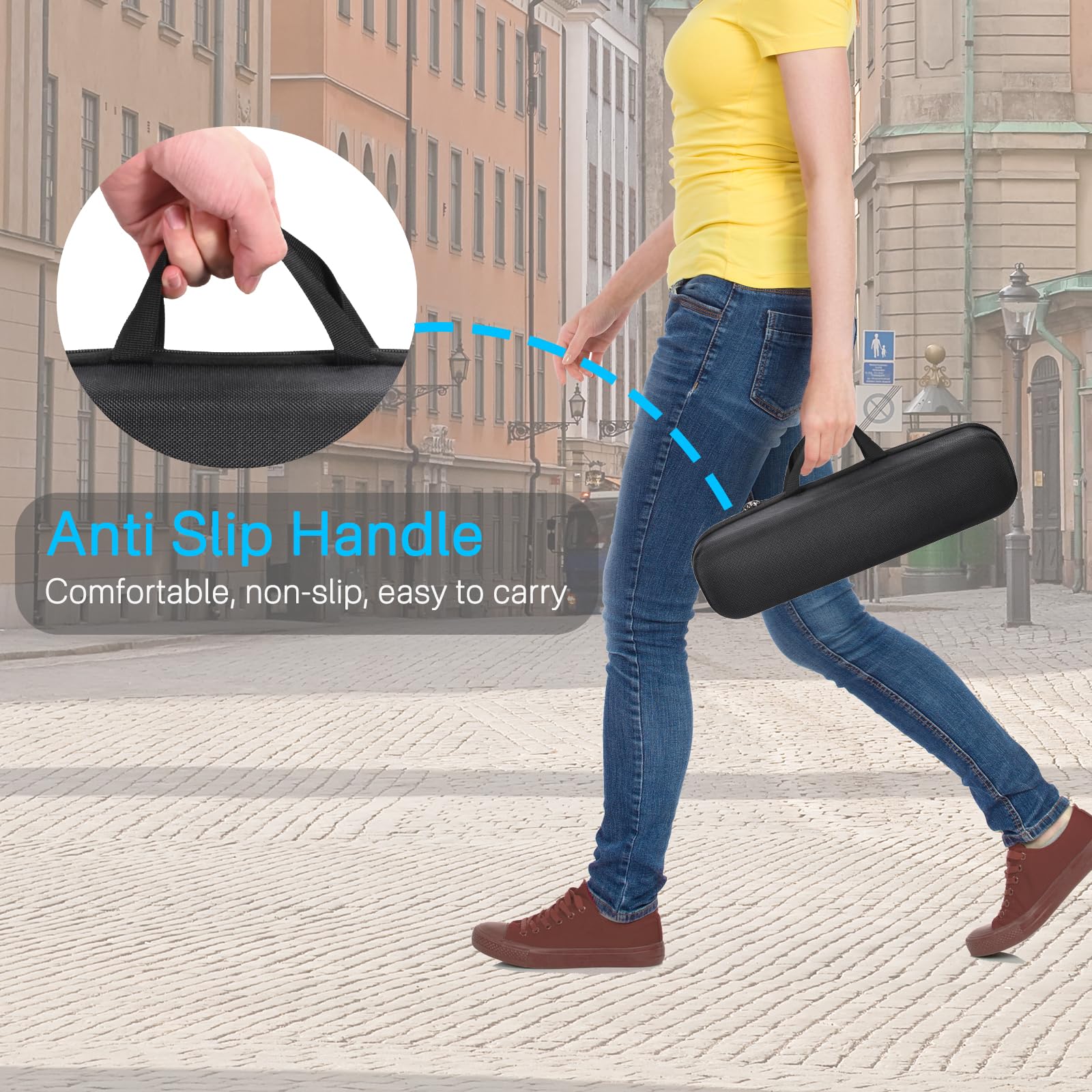 RAIACE Étui de Transport Rigide Compatible avec Le lisseur Dyson AirStrait, Sac de Rangement de Voyage. (à Vendre Uniquement l'étui) - Noir