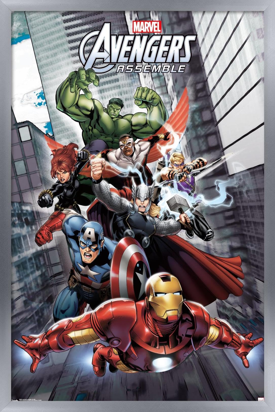 AVENGERS アベンジャーズ ポスターセット（額付き） Amazon.com: 24X36 Marvel Comics Avengers Assemble Wall Poster, 36L
