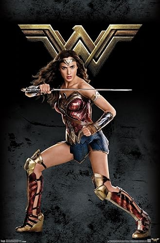 Trends International DC Comics Movie - Póster de pared de la Liga de la Justicia - Mujer Maravilla, 22.375 x 34 pulgadas, versión premium sin marco