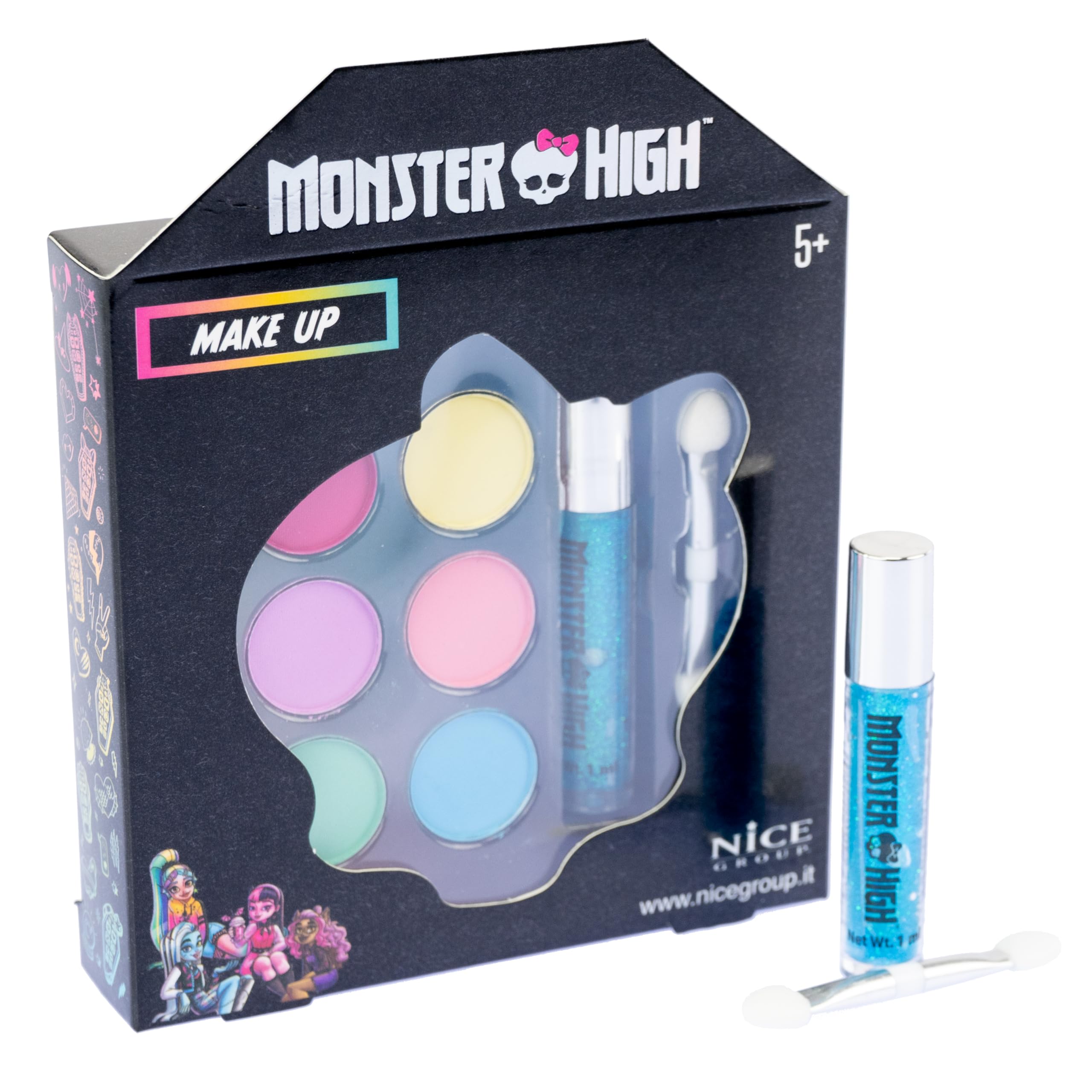 Nice Group Monster High Gift Set Make Up, 1 x pudełko z zestawem cieni do powiek i błyszczykiem