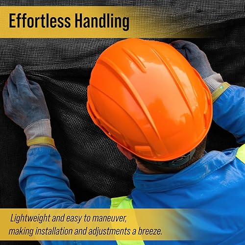 Miniatura 5 de AdirPro Lona de malla de punto resistente, 10 x 12 pies, lona negra con ojales para parques infantiles, porche, patio, patios traseros, piscinas,