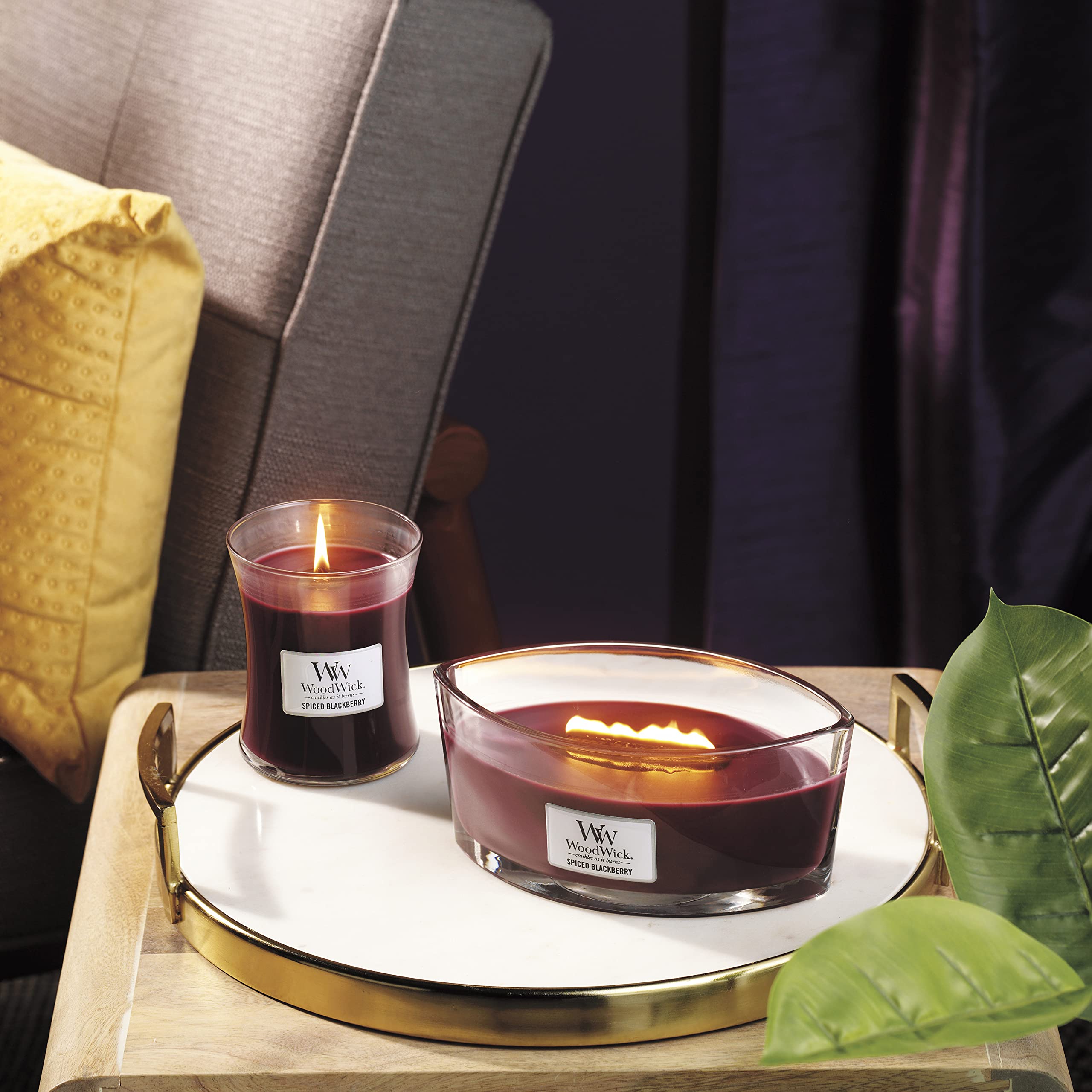 WoodWick Ellipse bougie parfumée avec mèche Hearthwick | Mûre épicée