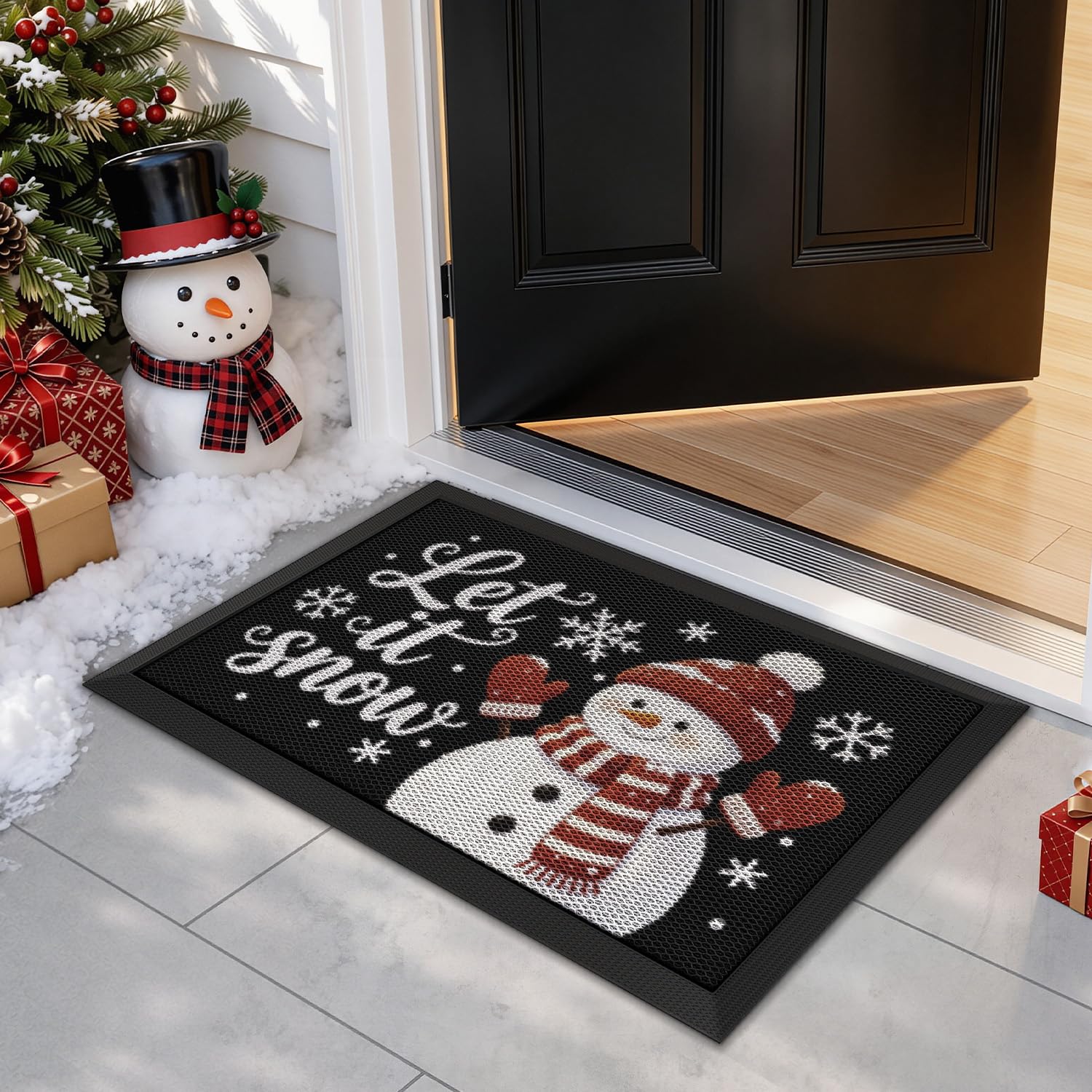 LUMI Christmas Doormat, Welcome Door Mat for Indoor Outdoor, 43x76cm