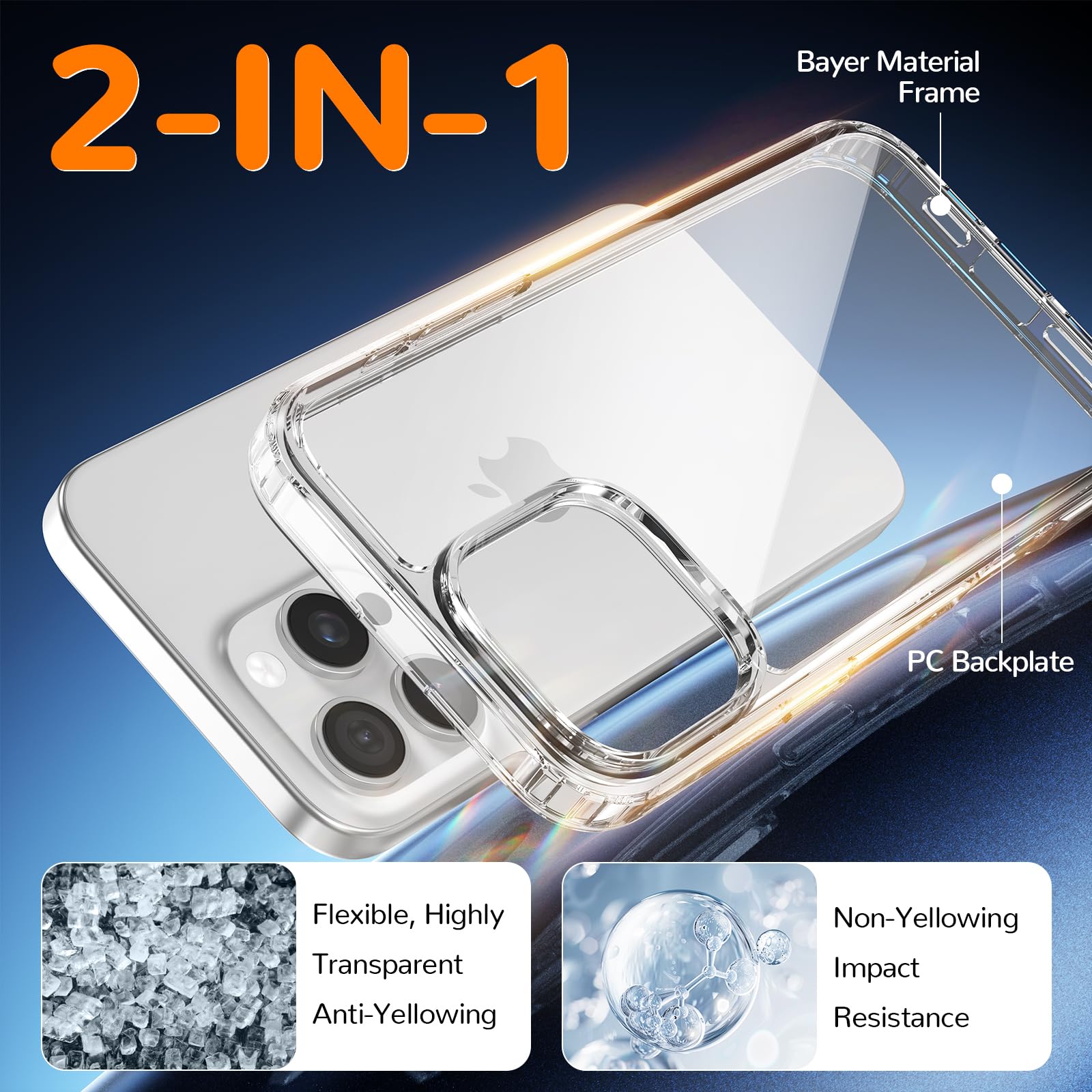 Clear Case for iPhone 15, Ultra Thin, Shockproof TPU Cover, Anti-Yellowing, Crystal Clear, Phone Case for Apple iPhone 15 - Clear — view 416