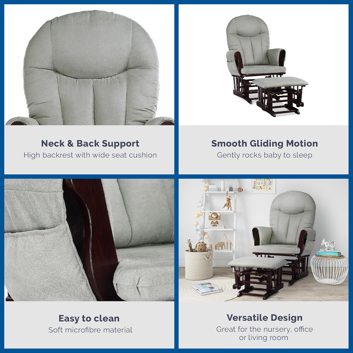 Baby Relax Huntington Nursery Glider & Ottoman, Espresso